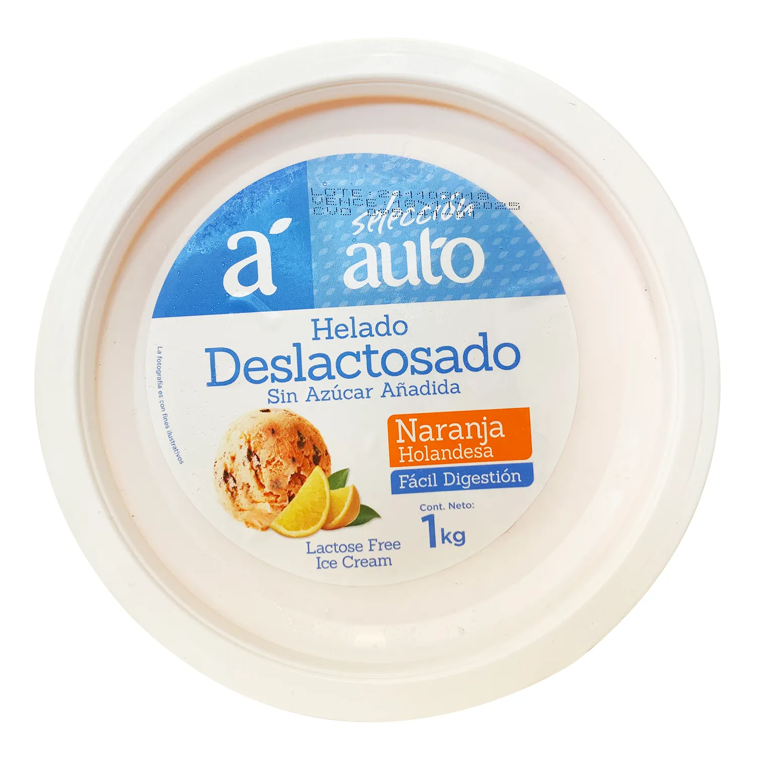 Helado Naranja Holandesa Deslactosado Selección Auto Envase 1000 G