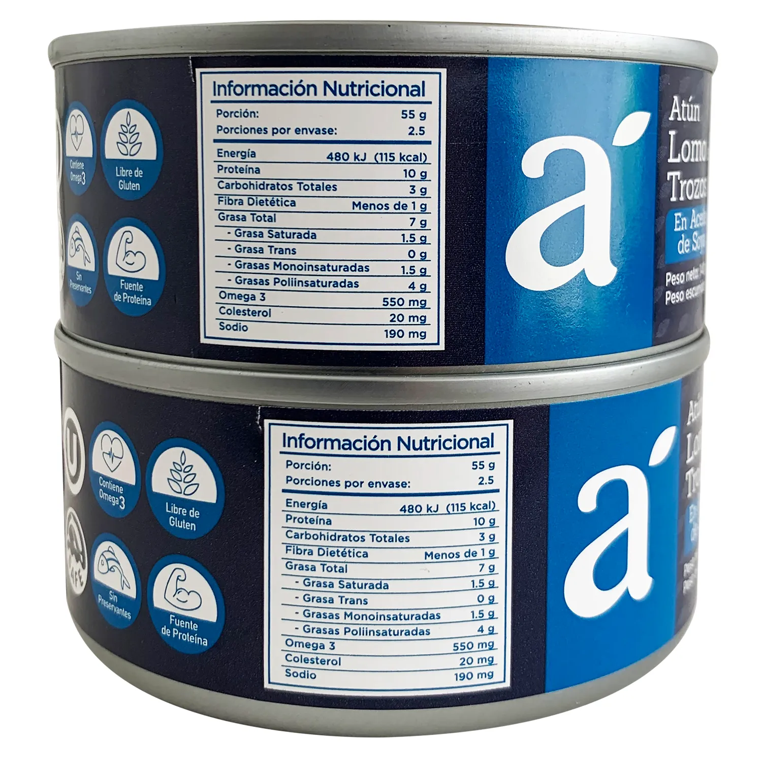 Atun Lomo Trozos Aceite Soya 4u Auto Selección Paquete 560 G