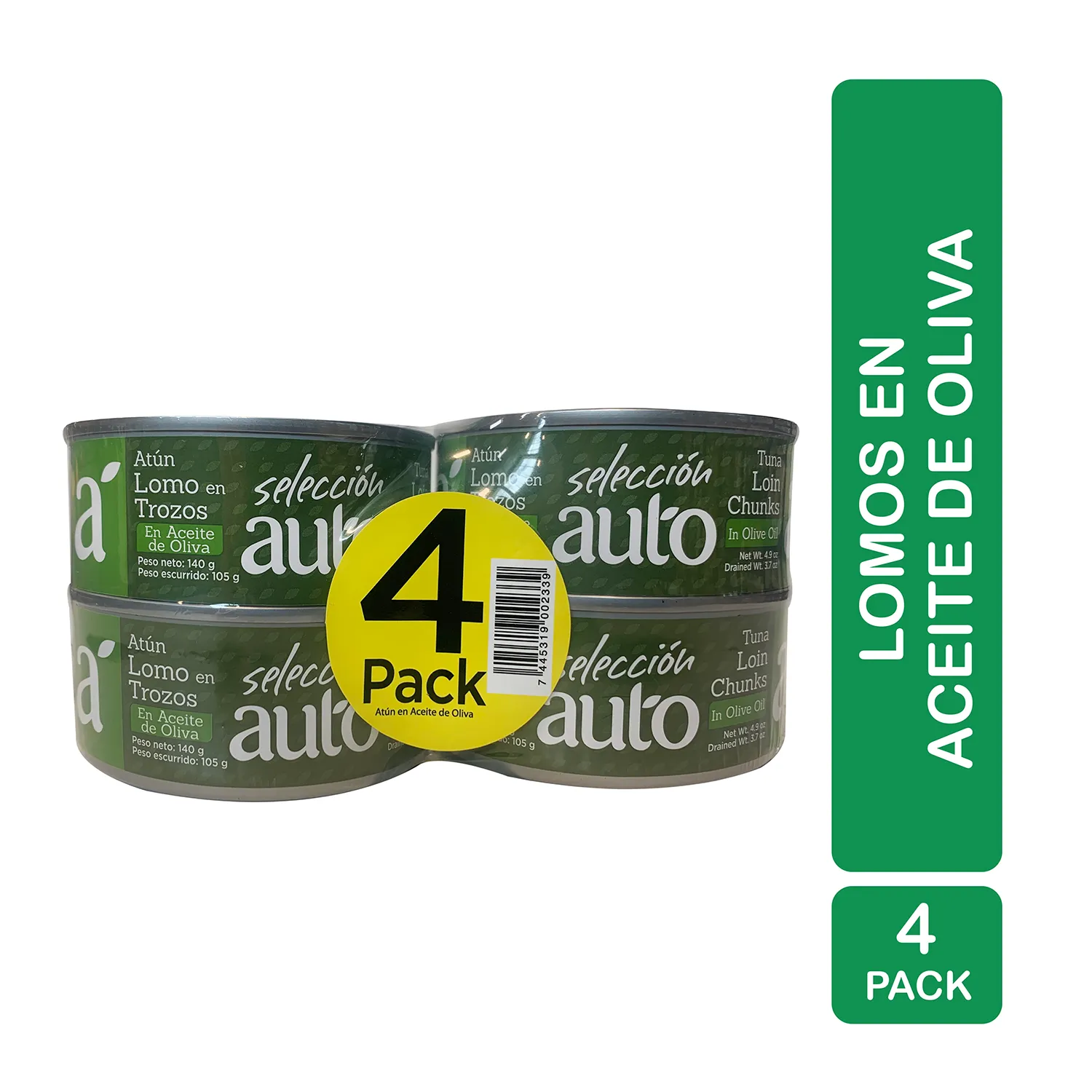 Atun Lomo Trozos Aceite Oliva 4u Selección Auto Paquete 560 G