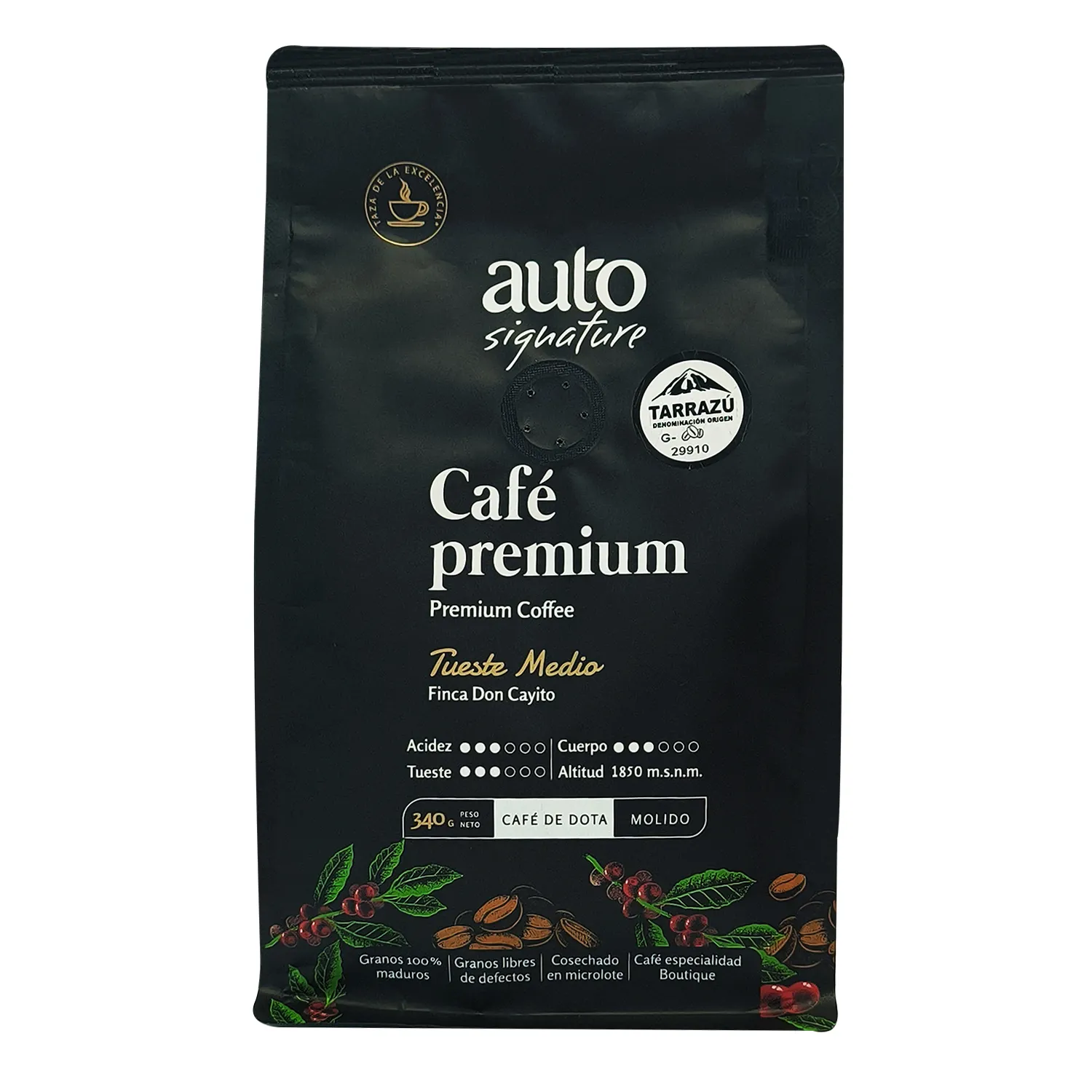 Café Molido Premium Tueste Medio Auto Signature Paquete 340 G