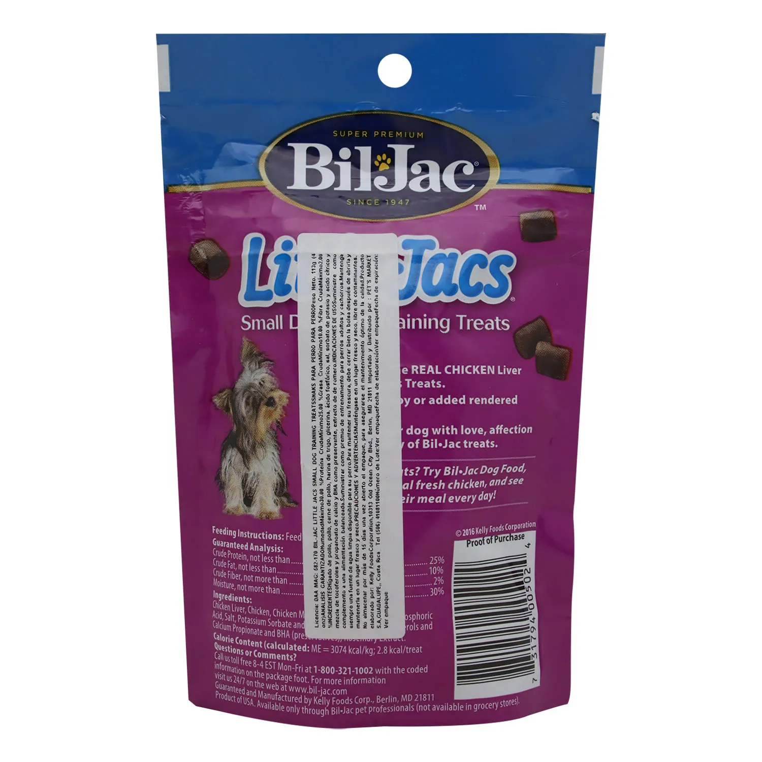 Bocadillo Suave Hígado De Pollo Perro Razas Pequeñas Adulto Bil Jac