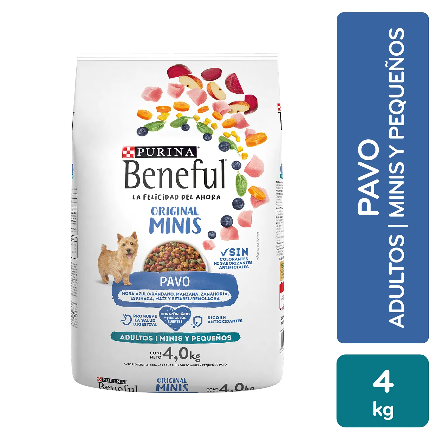 Alimento Perro Seco Adulto Pavo Minis Purina Beneful Bolsa 4 Kg