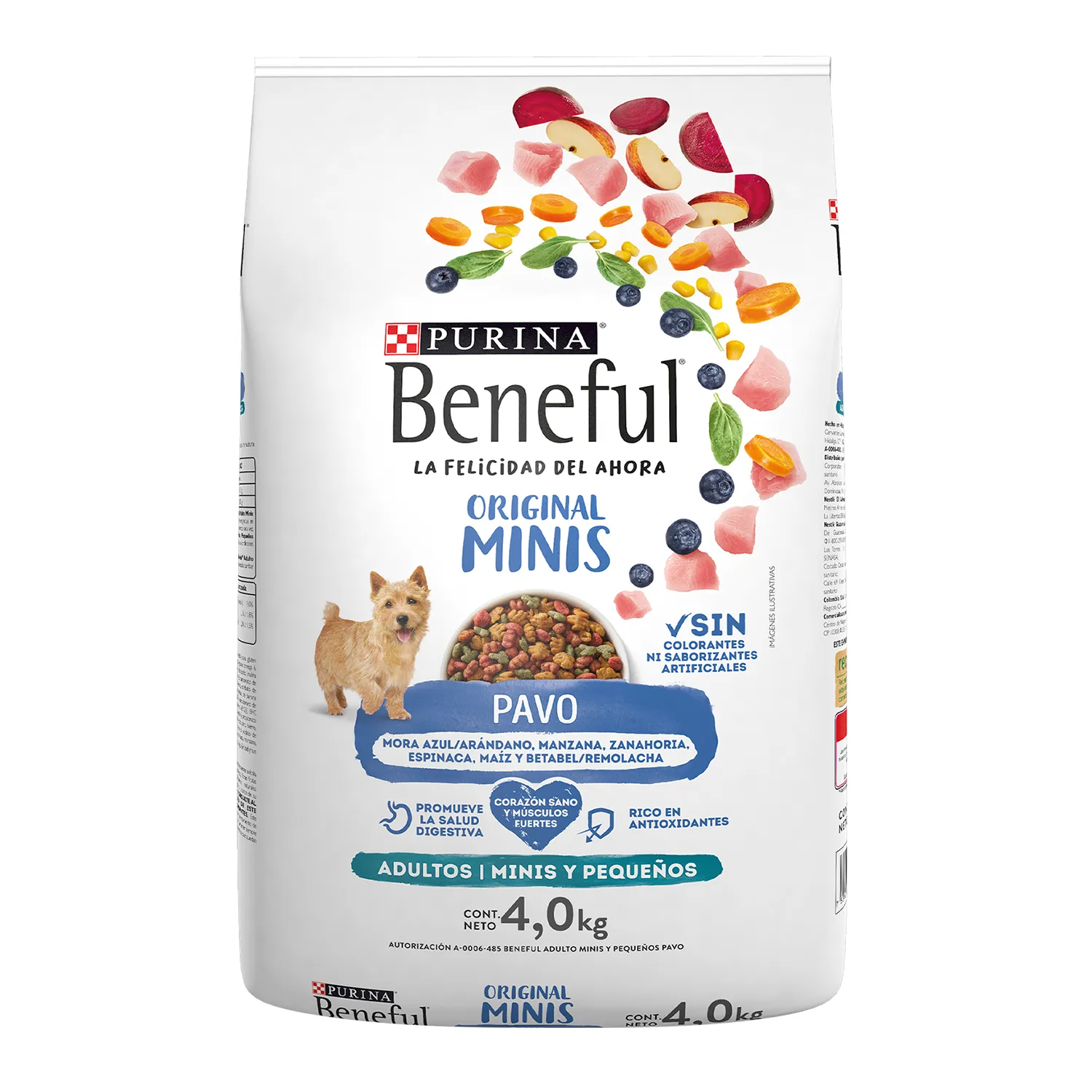 Alimento Perro Seco Adulto Pavo Minis Purina Beneful Bolsa 4 Kg