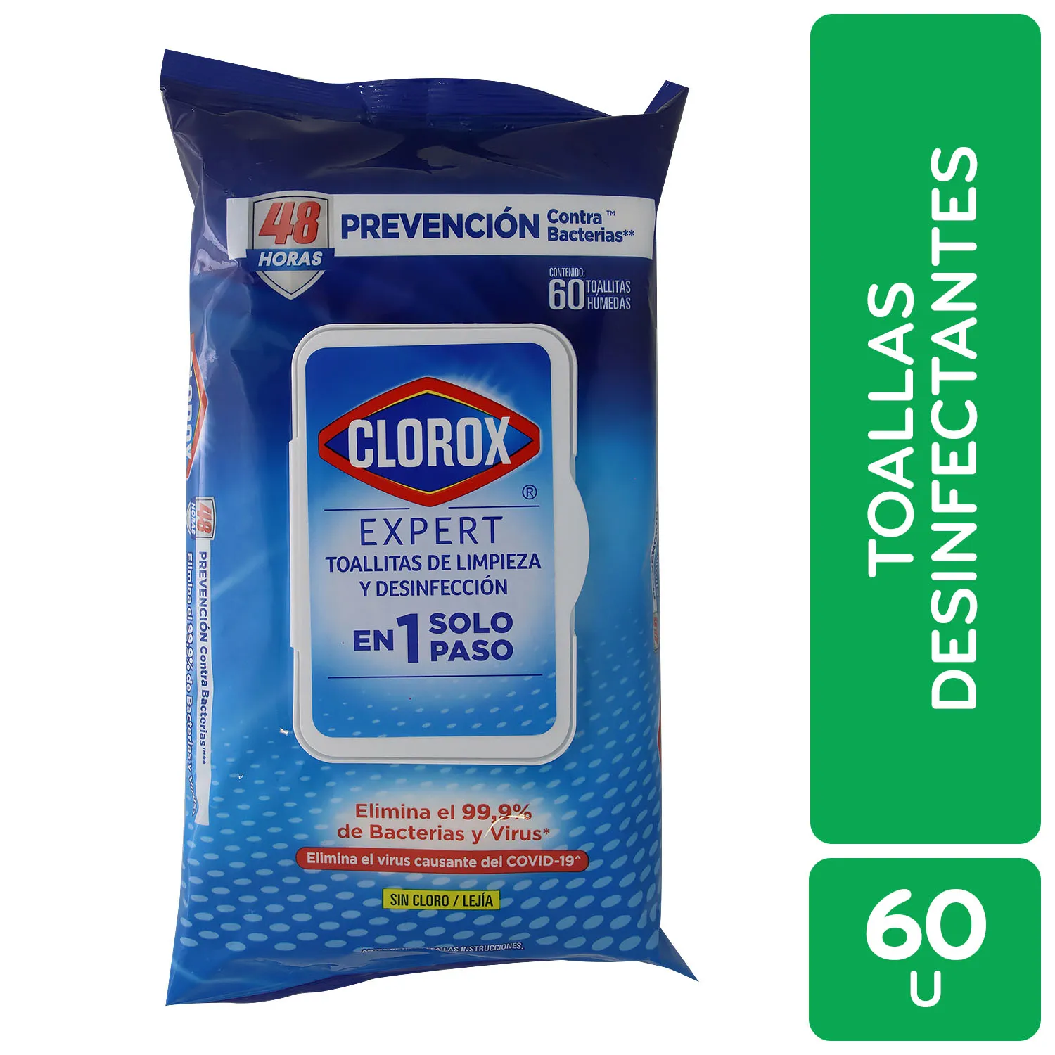 Toalla Desinfectante Multiuso Original Clorox Paquete 60 Unid