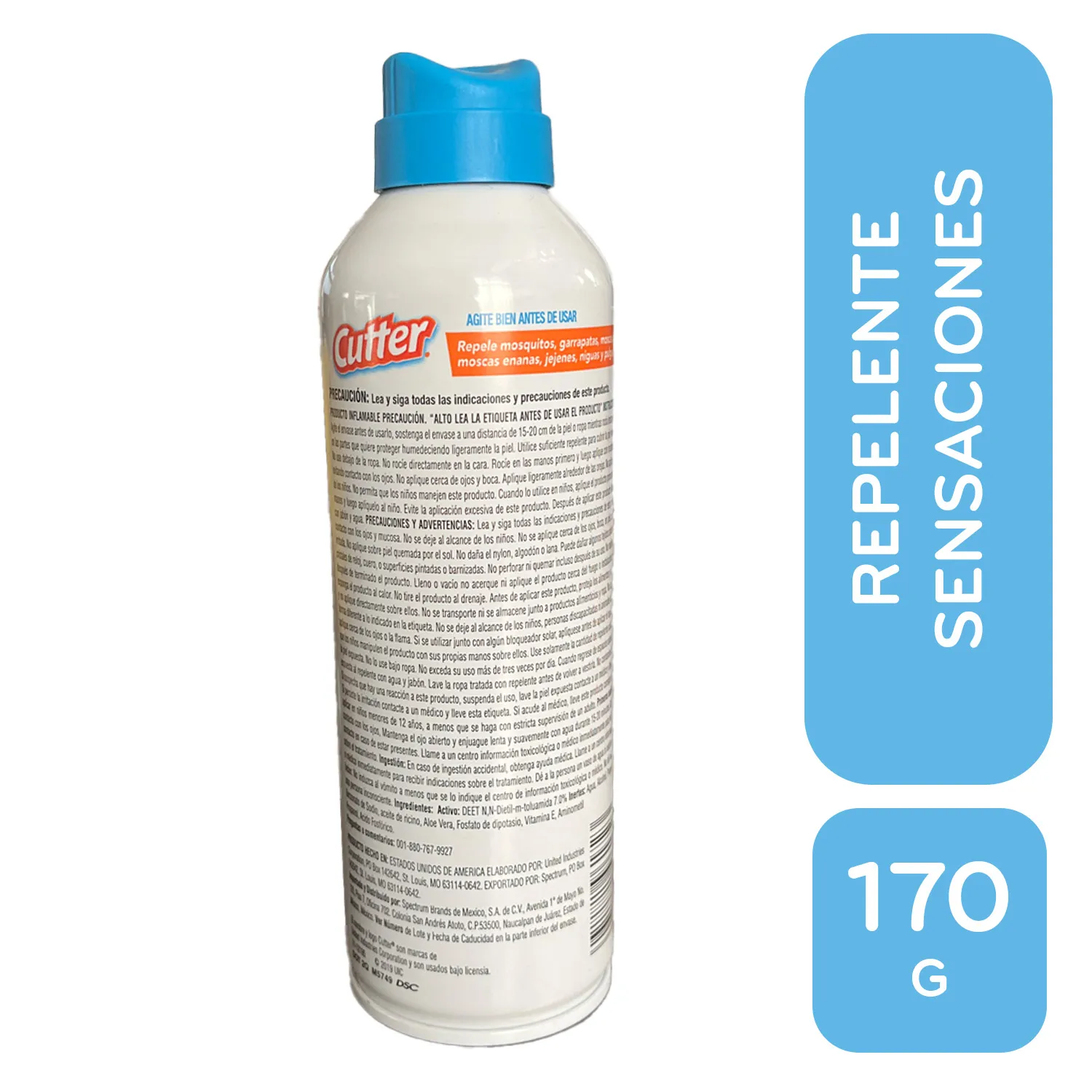 Repelente Aerosol Mosquitos Con Aloe Vera Cutter Lata 170 G