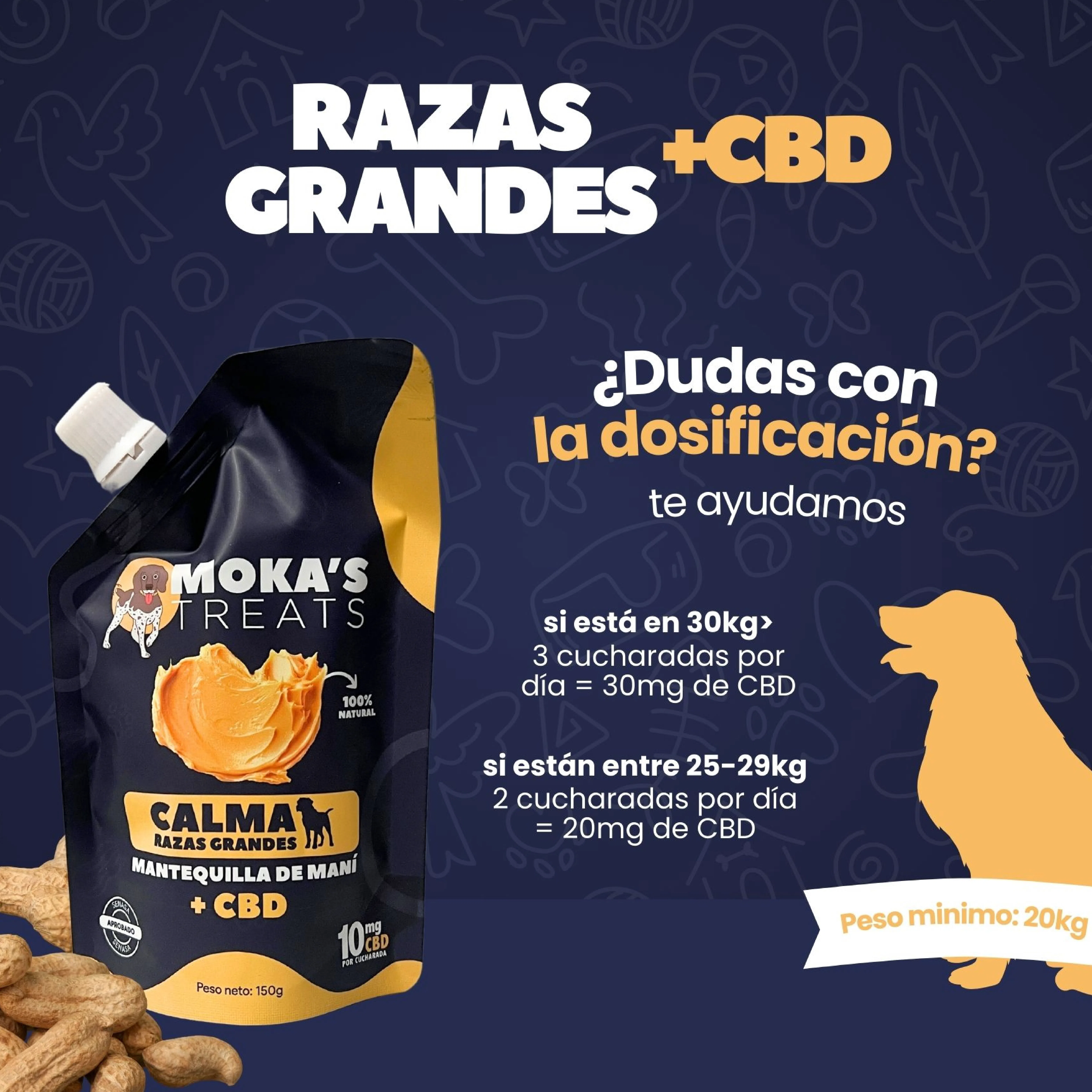 Bocadillo Perro Manteq. Maní Cbd Mokas Treats