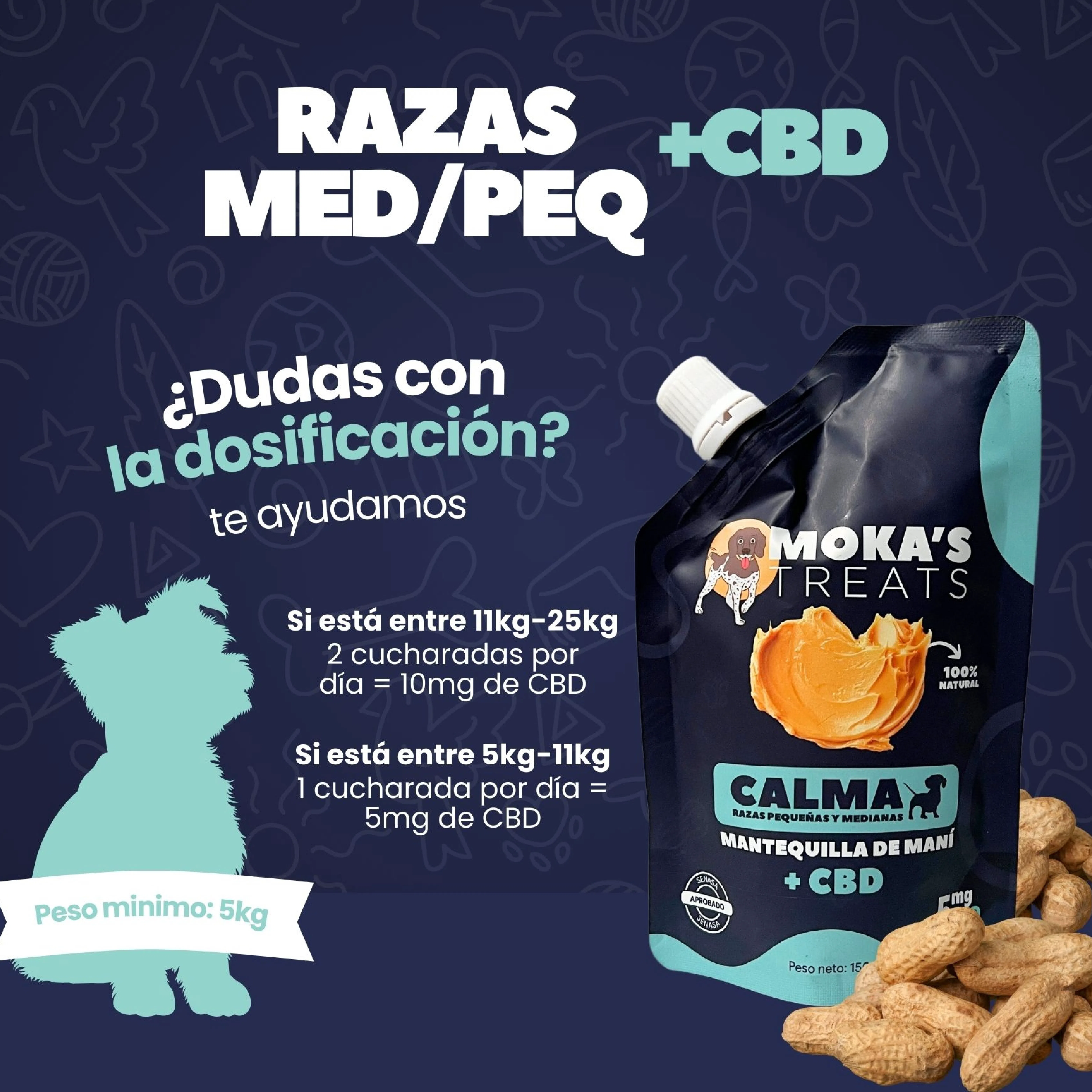 Bocadillo Perro Manteq. Maní Cbd Mokas Treats