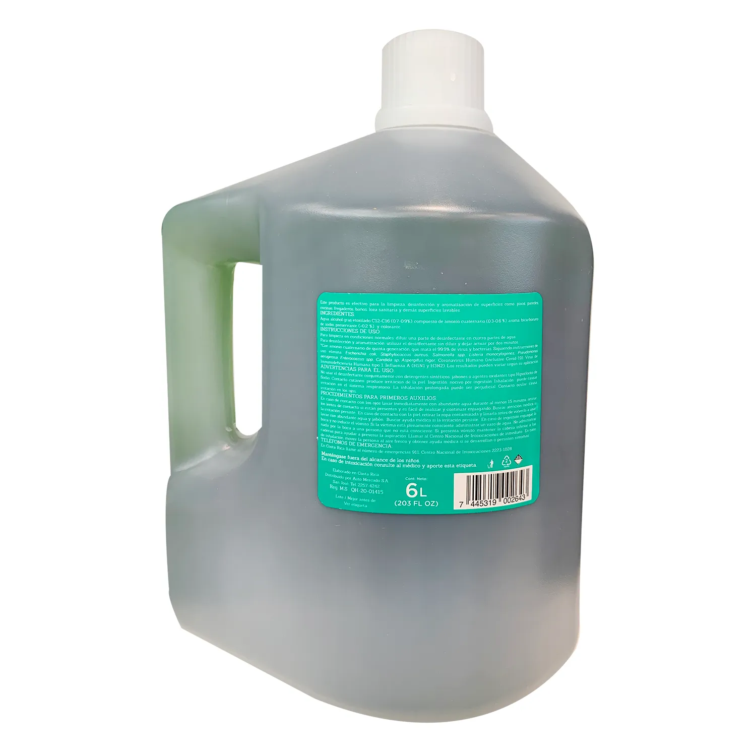 Desinfectante Liquido Menta Eucalipto Selección Auto Envase 6000 Ml