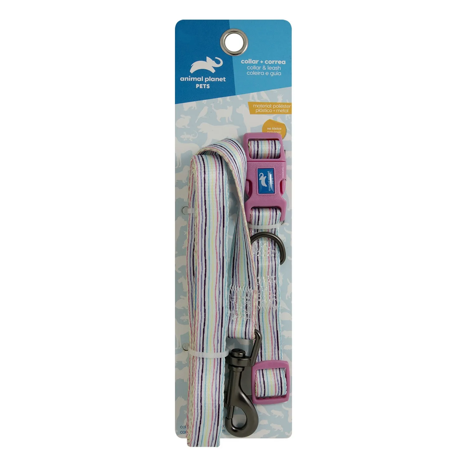 Correa Y Collar Perro Talla L Multicolor Animal Planet