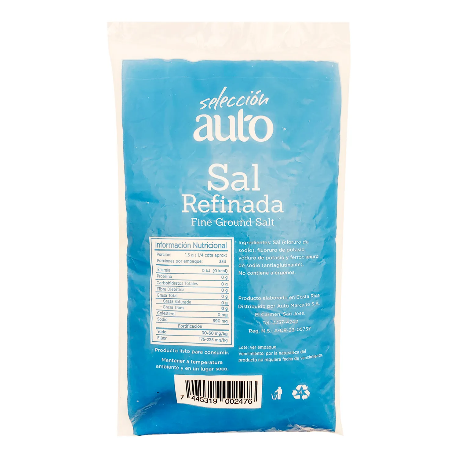 Sal Refinada Selección Auto Bolsa 500 G