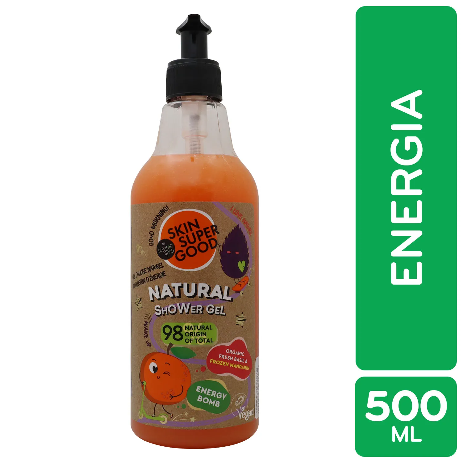 Gel Bano Aroma Mandarina Bomba Energia Skin Super Good