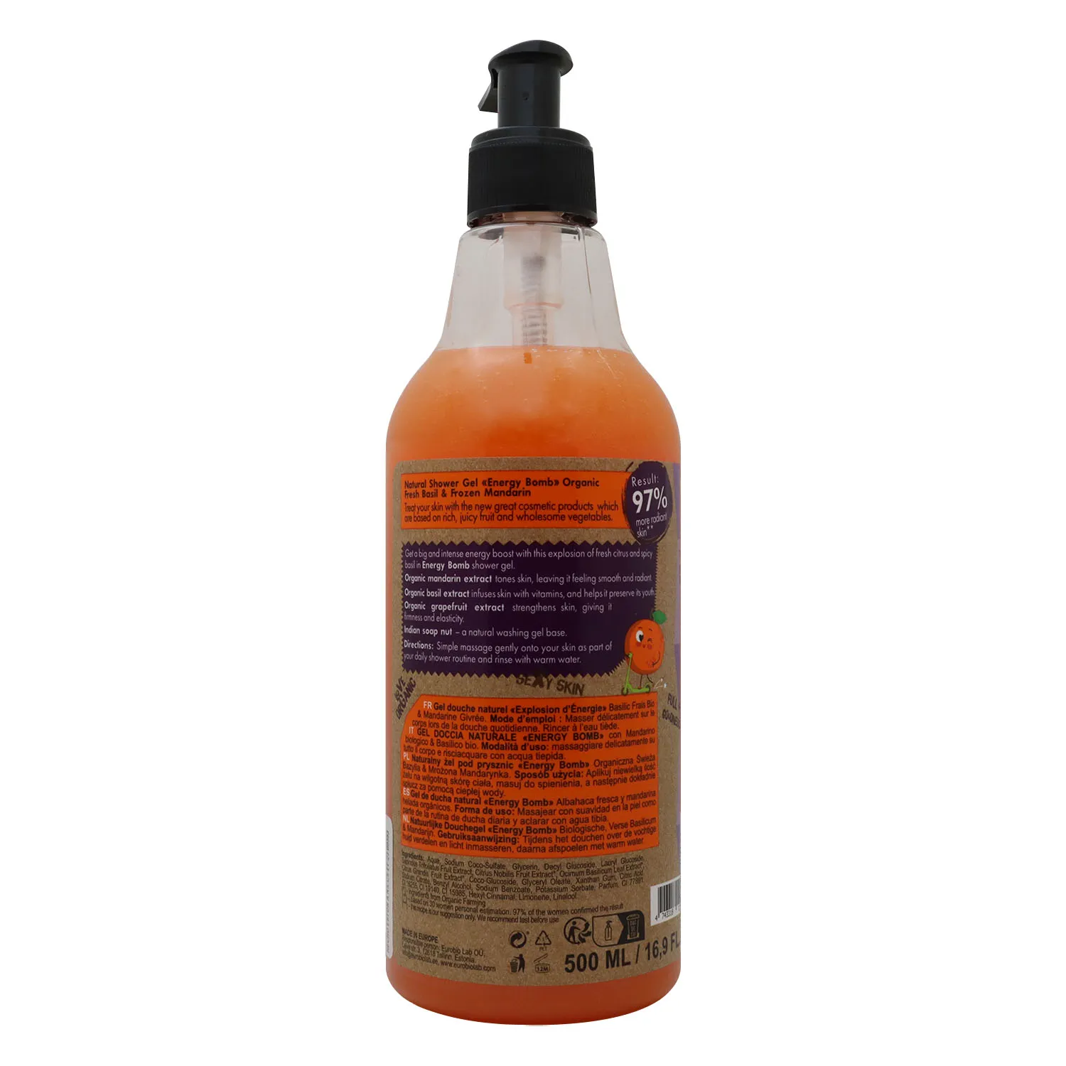 Gel Bano Aroma Mandarina Bomba Energia Skin Super Good