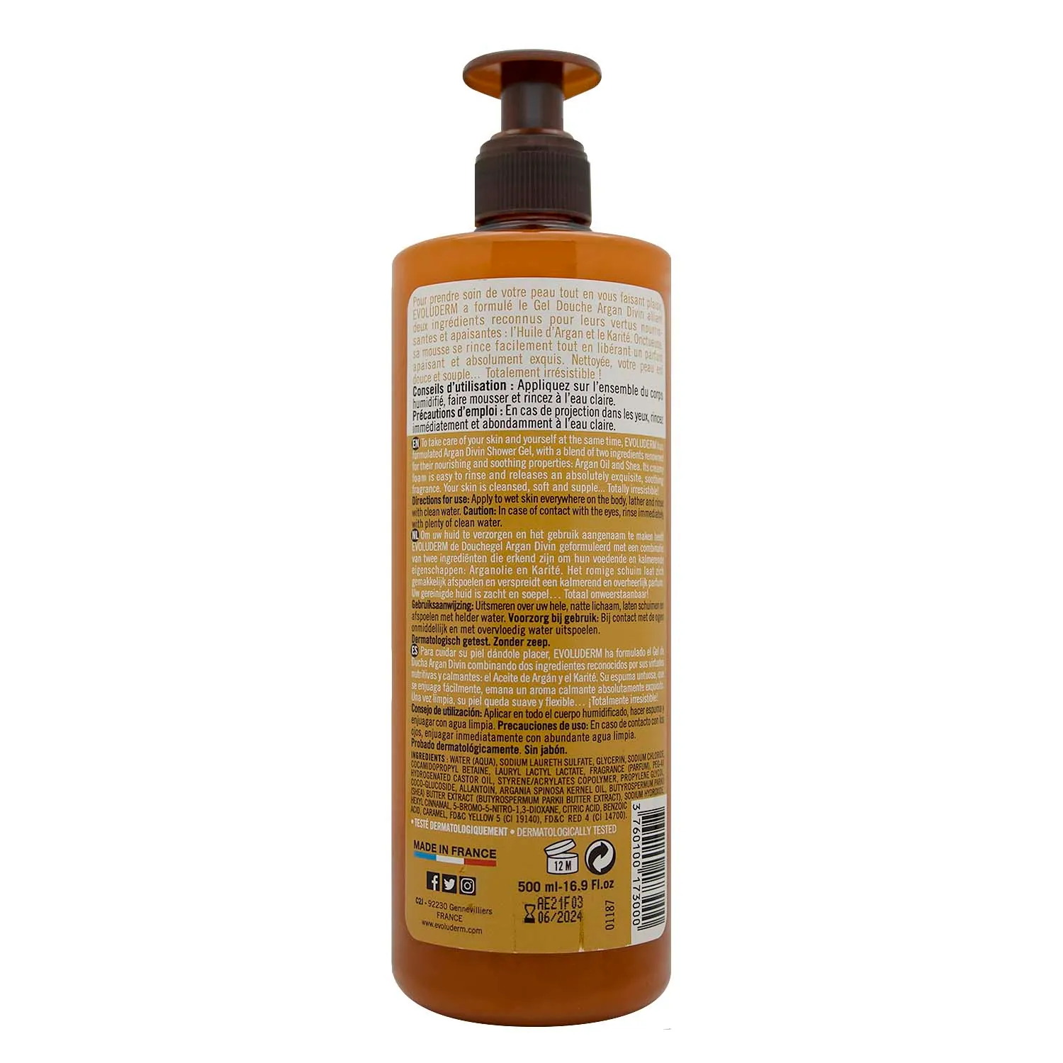 Gel Bano Hidratante Argan Karite Aciete Almendra Evoluderm