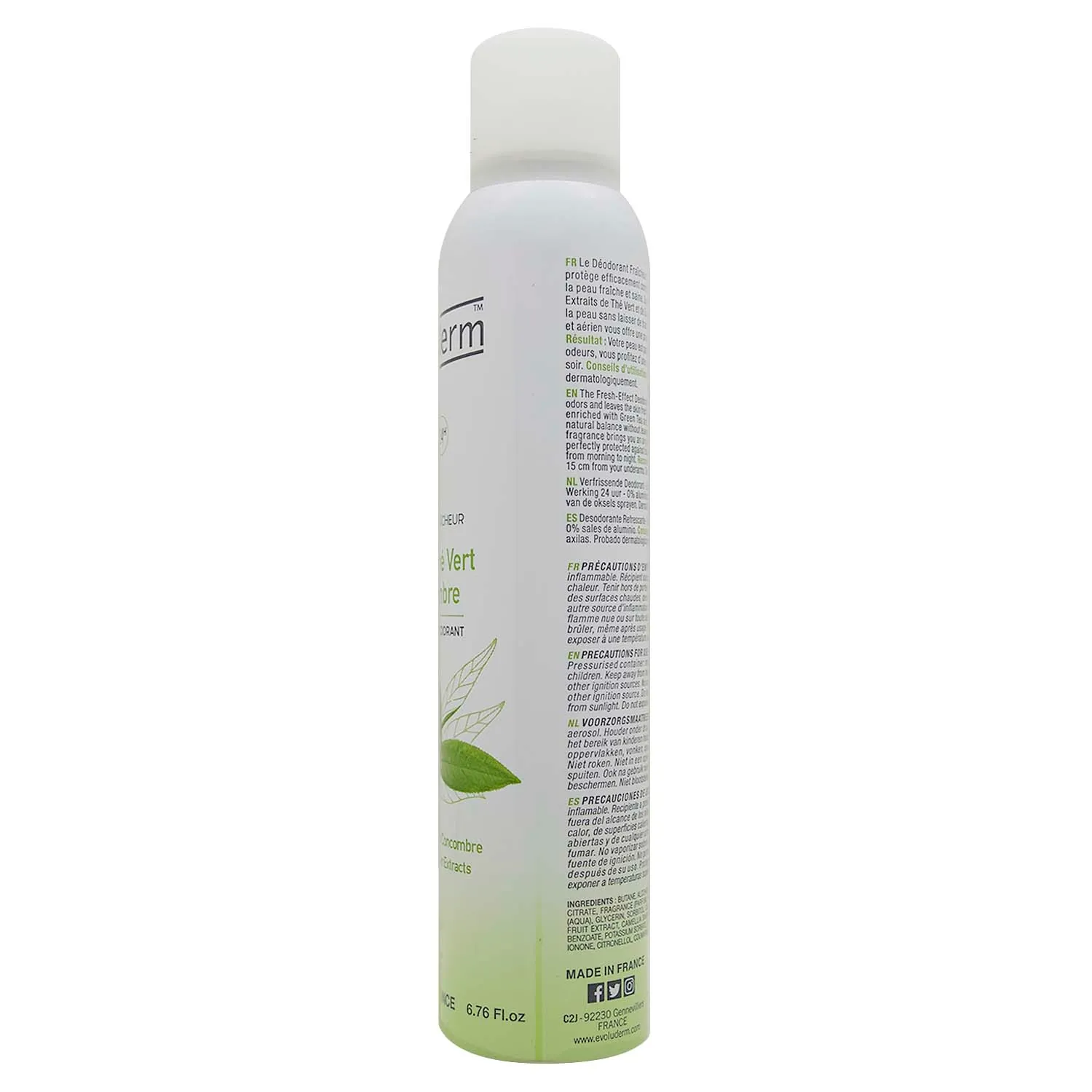 Desodorante Aerosol Te Verde Pepino Evoluderm