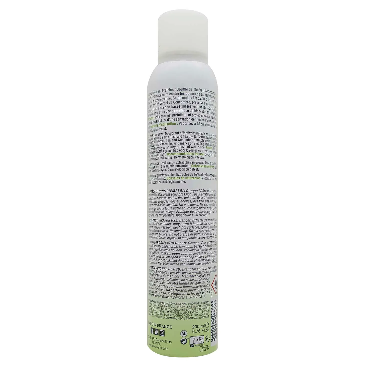 Desodorante Aerosol Te Verde Pepino Evoluderm