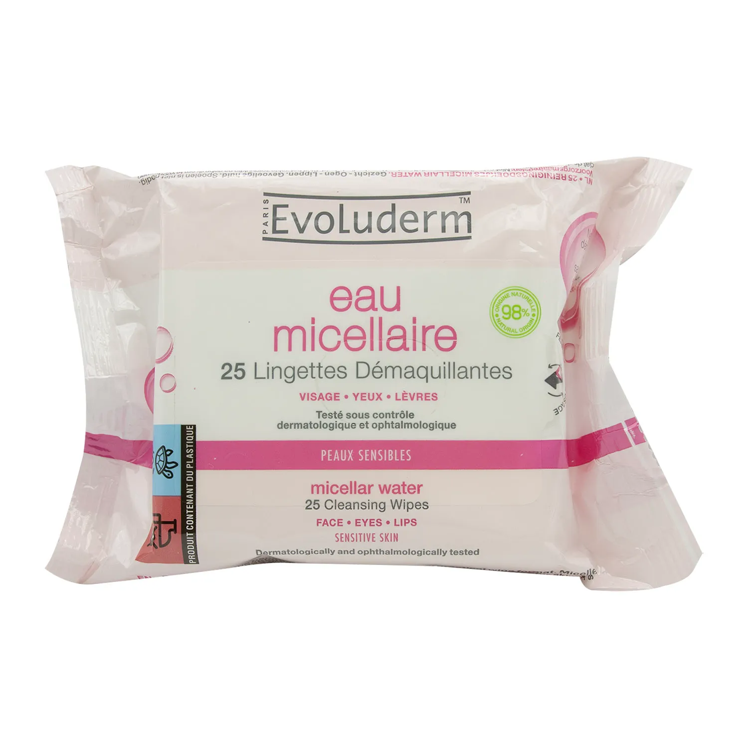 Toalla Humeda Desmaquillante Micelar Piel Sensible Evoluderm