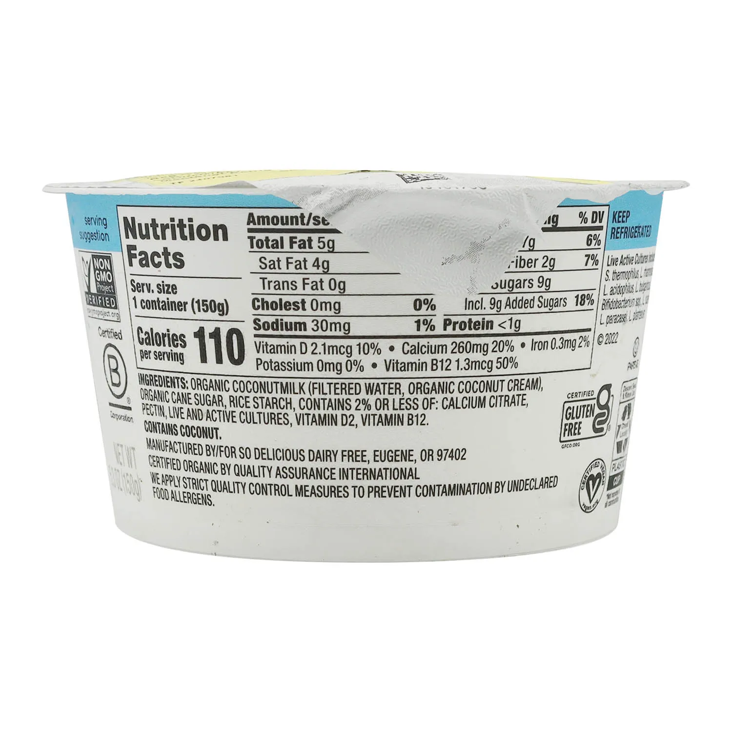 Sustituto Yogurt Coco Natural So Delicious
