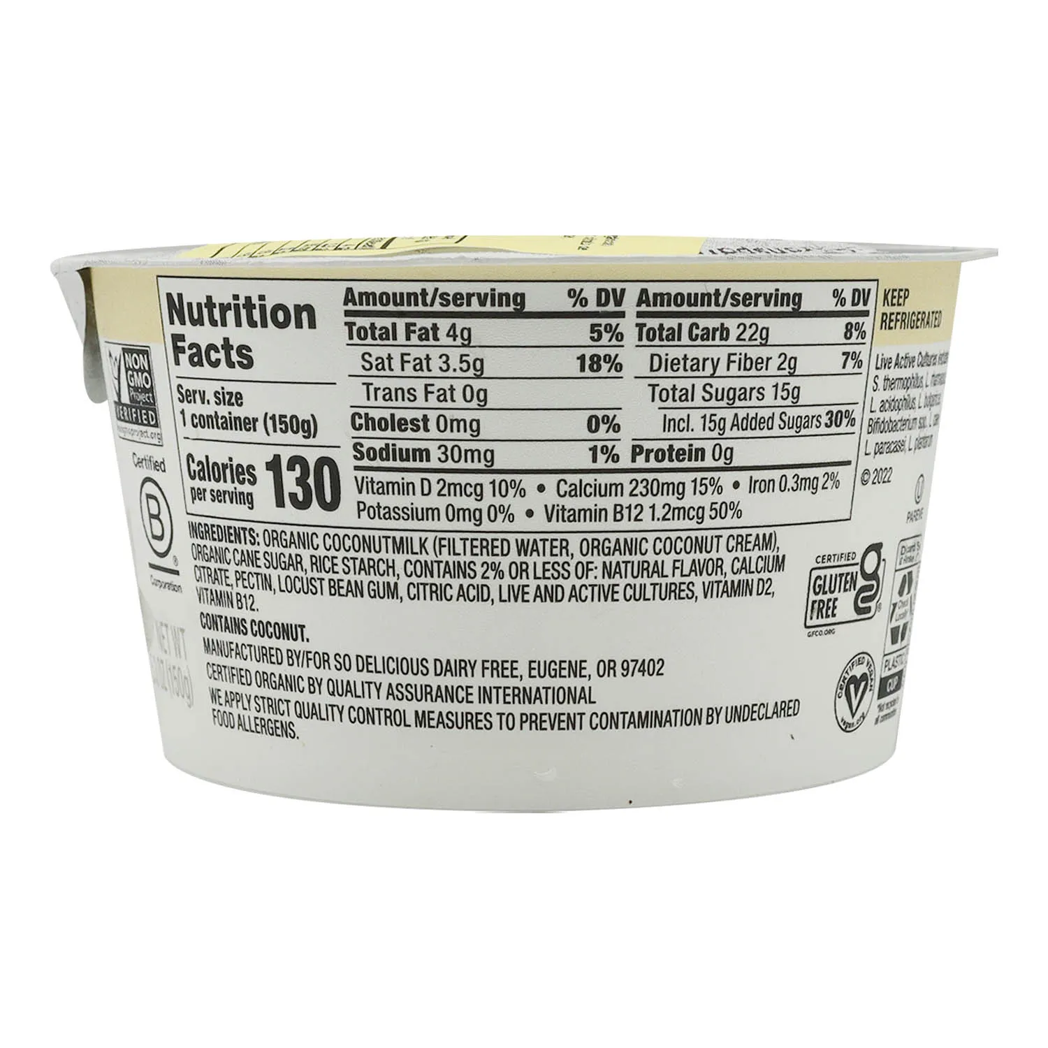 Sustituto Yogurt Coco Vainilla So Delicious