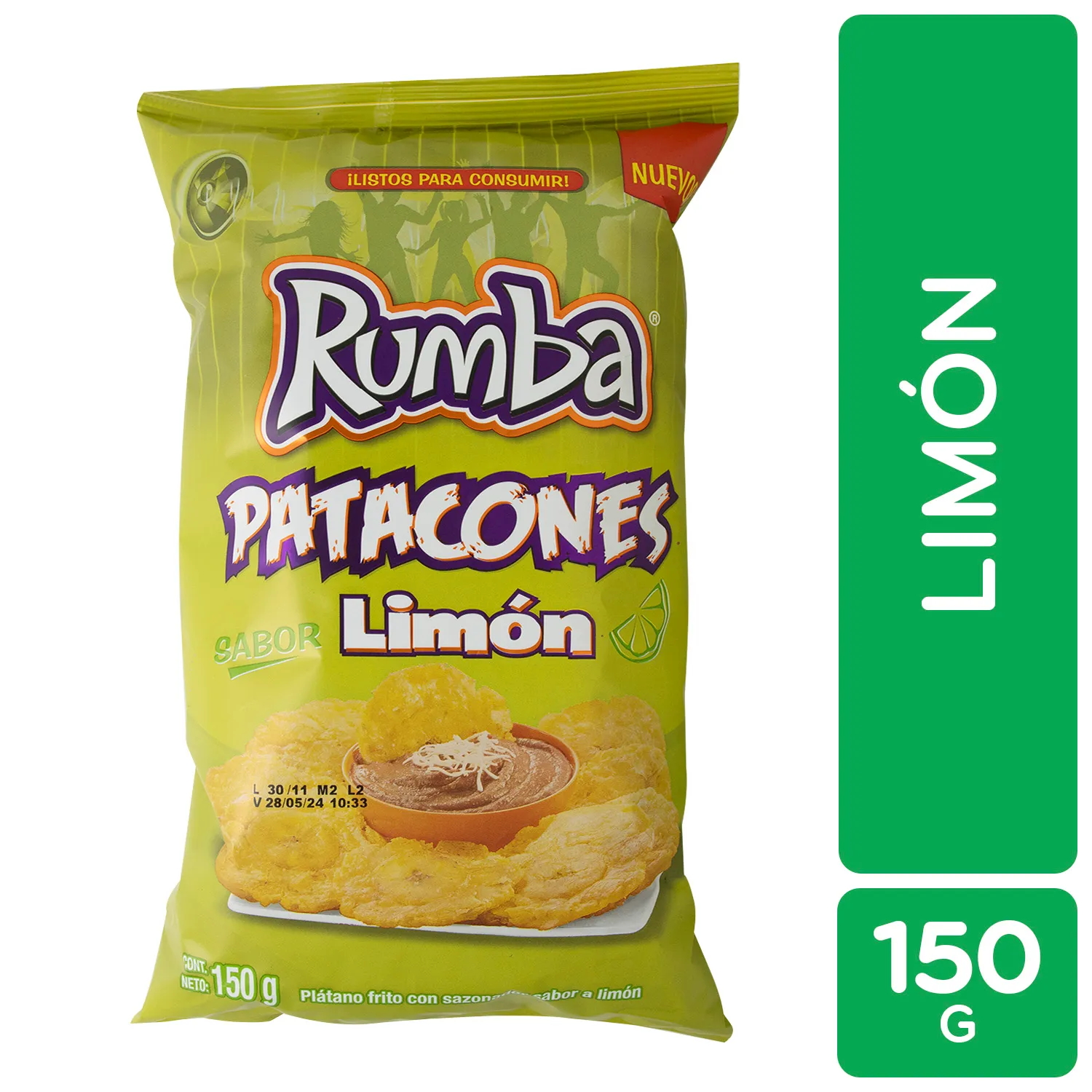 Platano Patacon Limon Y Sal Rumba Paquete 150 G