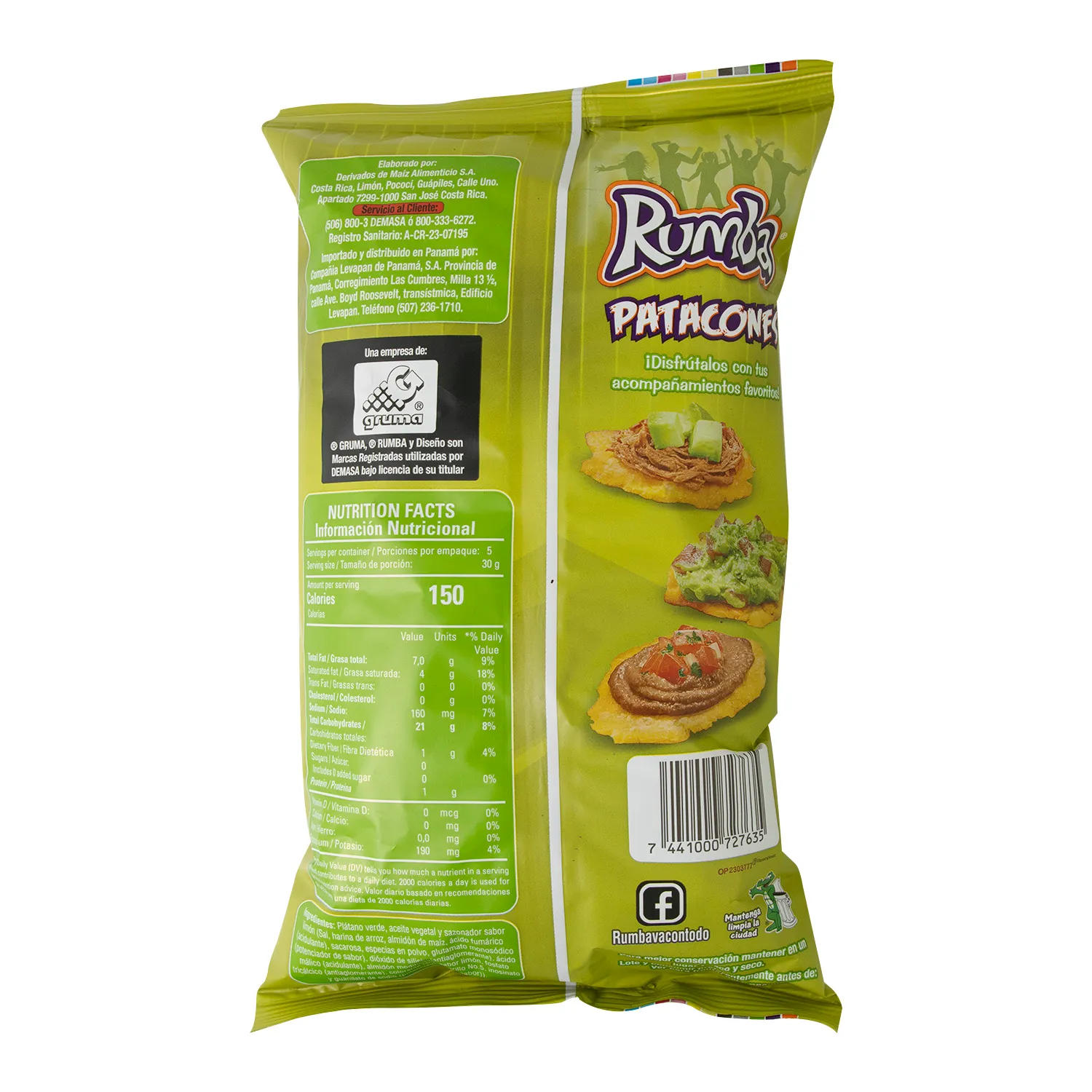 Platano Patacon Limon Y Sal Rumba Paquete 150 G