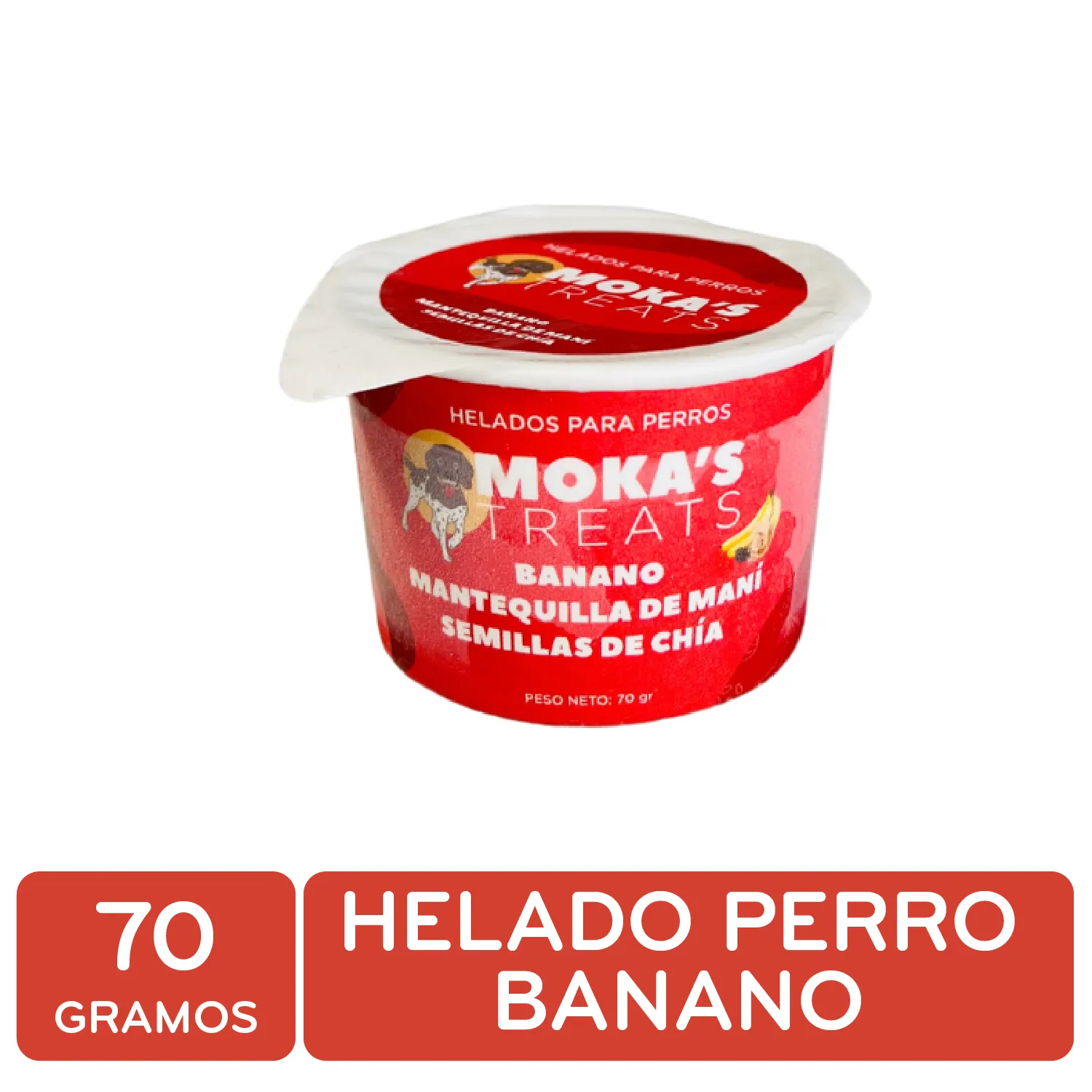 Helado Banano  Mant. Maní Perro Mokas Treats
