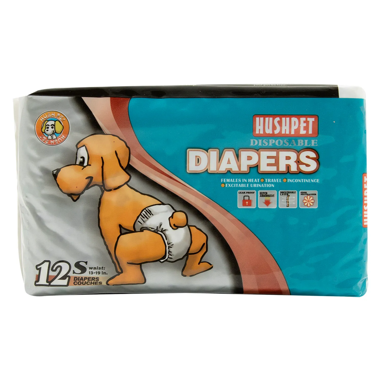 Pañales Super Absorbente Talla S Para Mascotas Hushpet