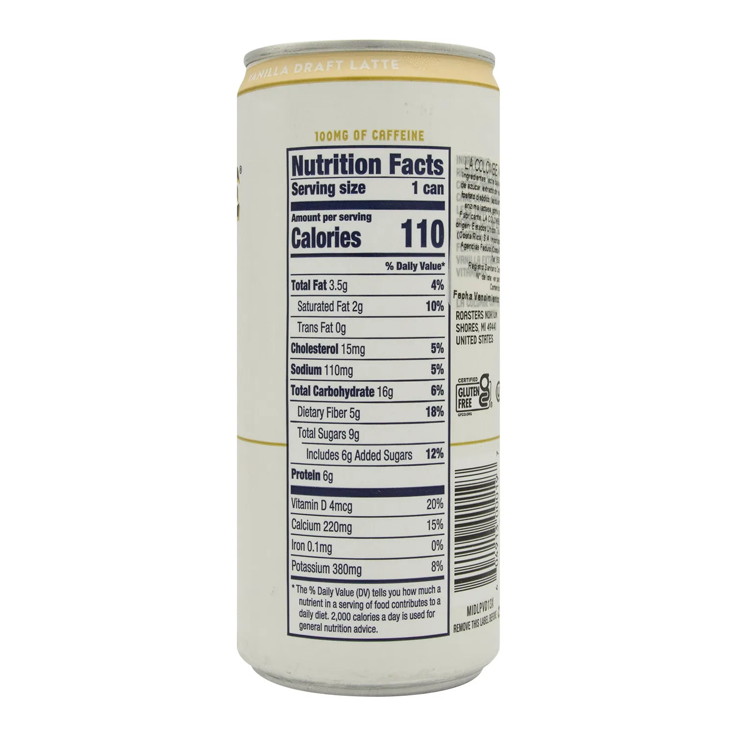 Cafe Liquido Latte Vainilla La Colombe Lata 266 Ml