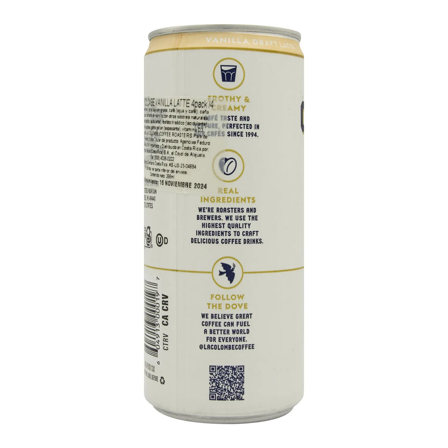 Cafe Liquido Latte Vainilla La Colombe Lata 266 Ml
