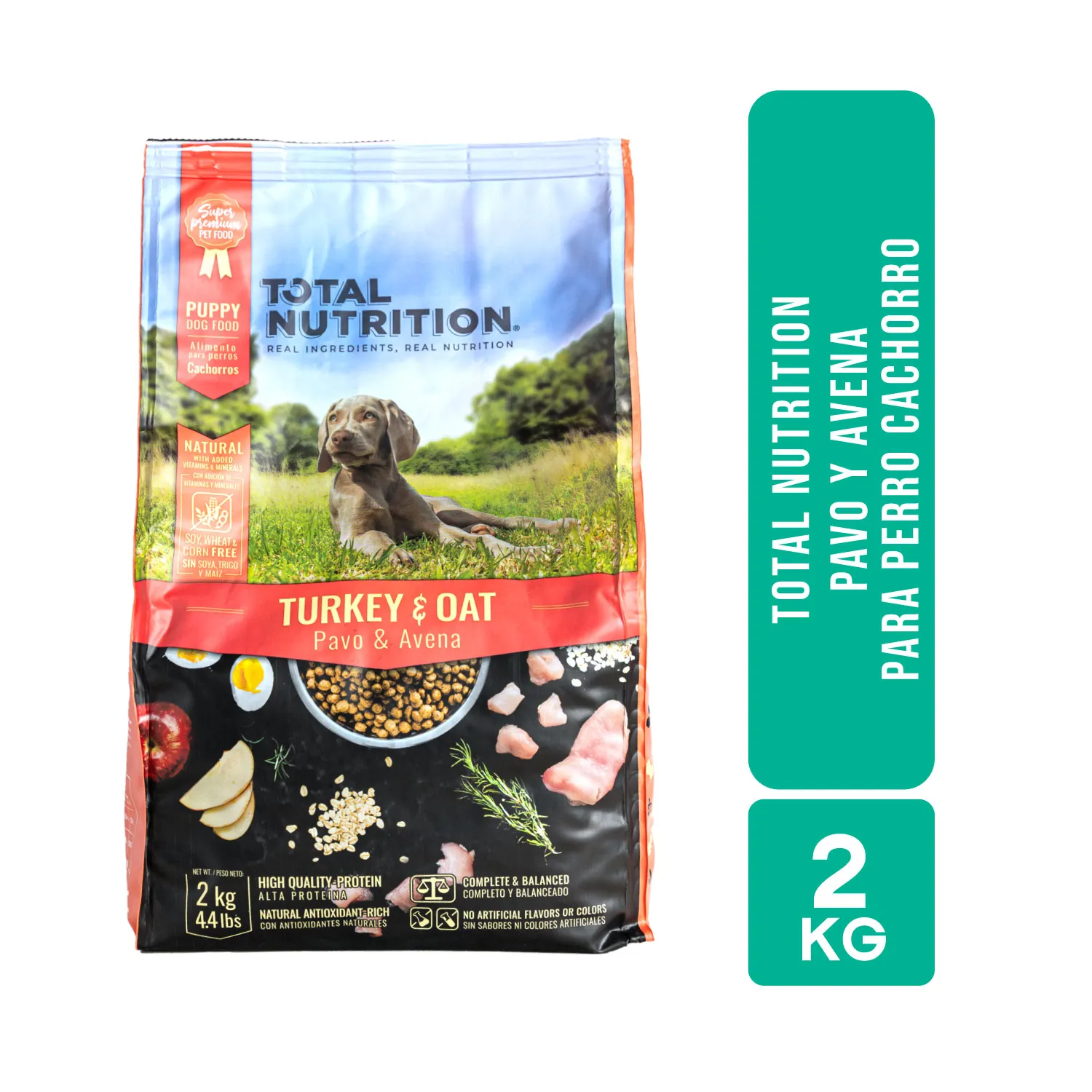 Alimento Perro Cachorro Seco Pavo Avena Libre De Trigo Total Nutrition