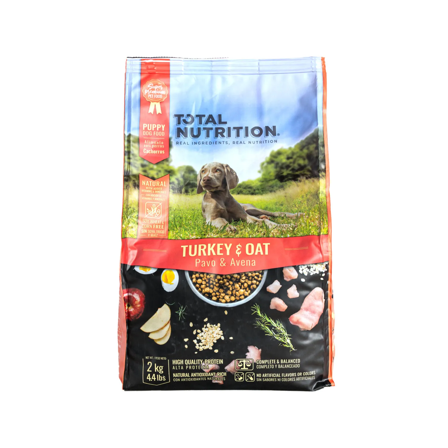 Alimento Perro Cachorro Seco Pavo Avena Libre De Trigo Total Nutrition