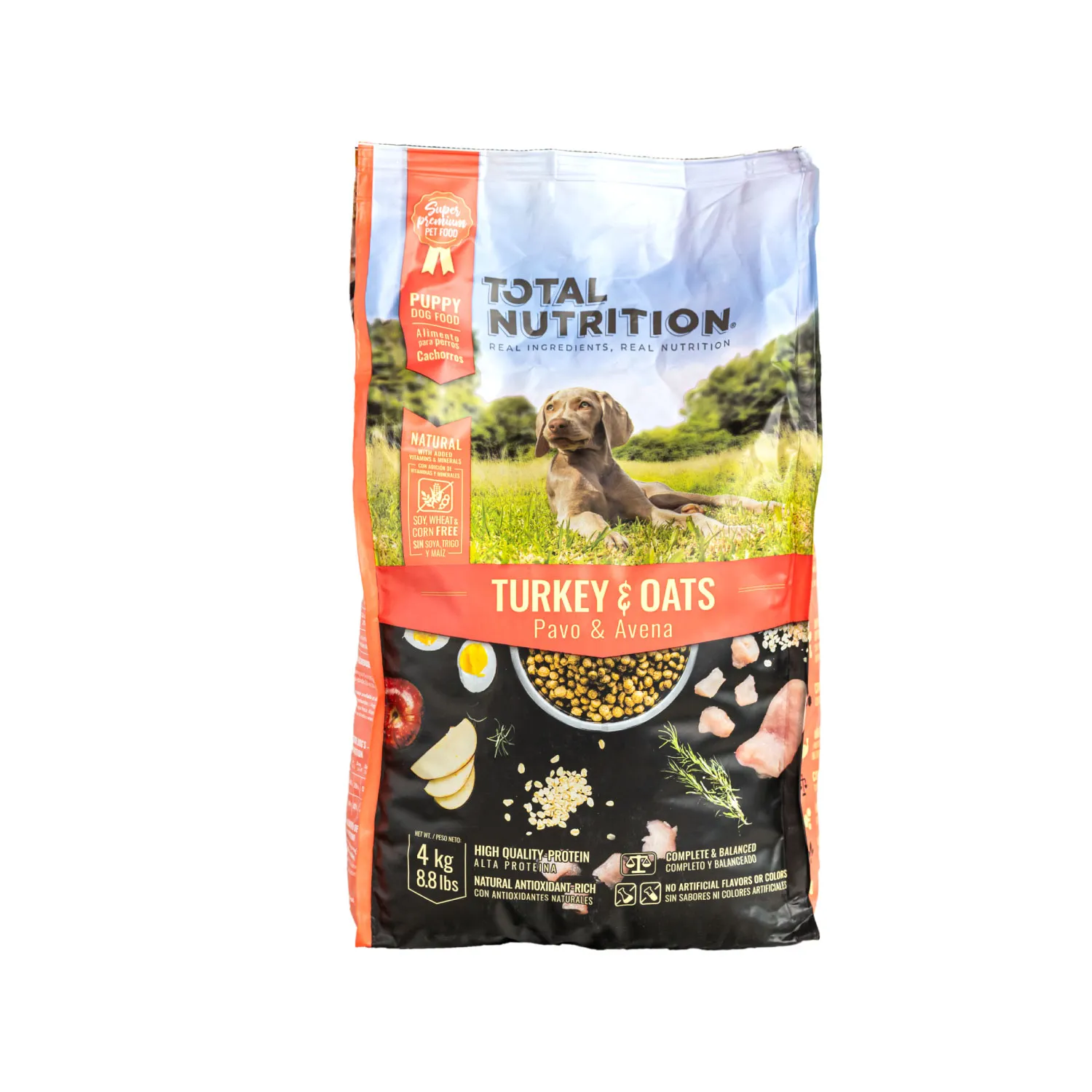 Alimento Perro Cachorro Seco Pavo Avena Libre De Trigo Total Nutrition