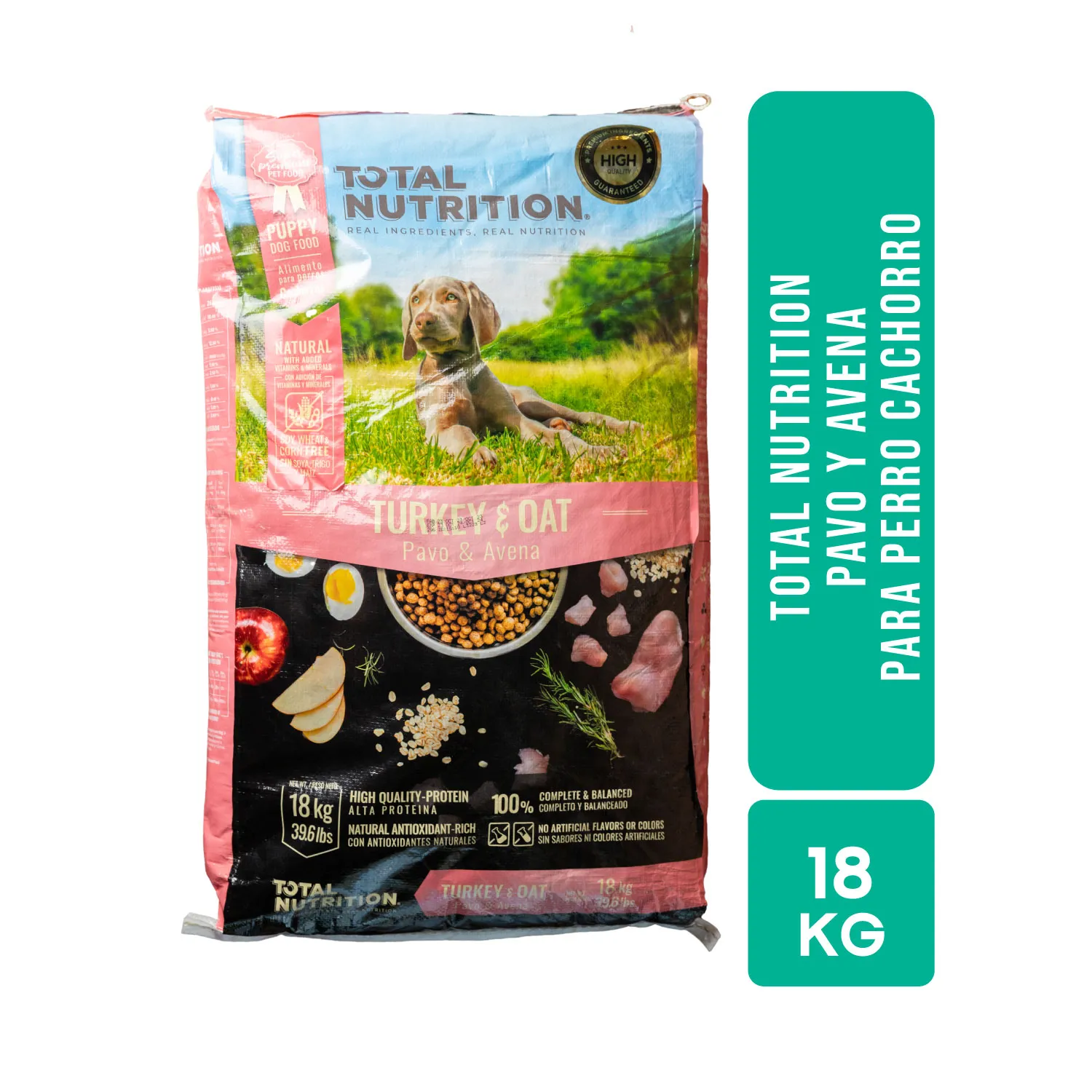 Alimento Perro Cachorro Seco Pavo Avena Libre De Trigo Total Nutrition