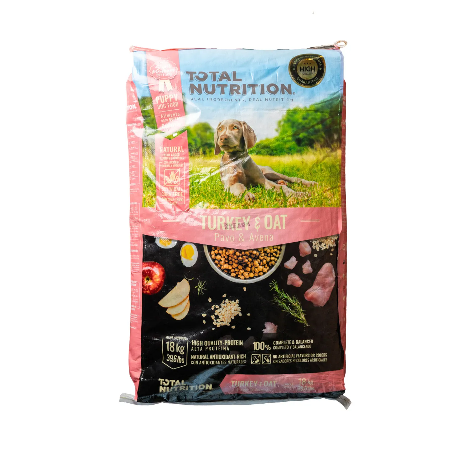 Alimento Perro Cachorro Seco Pavo Avena Libre De Trigo Total Nutrition