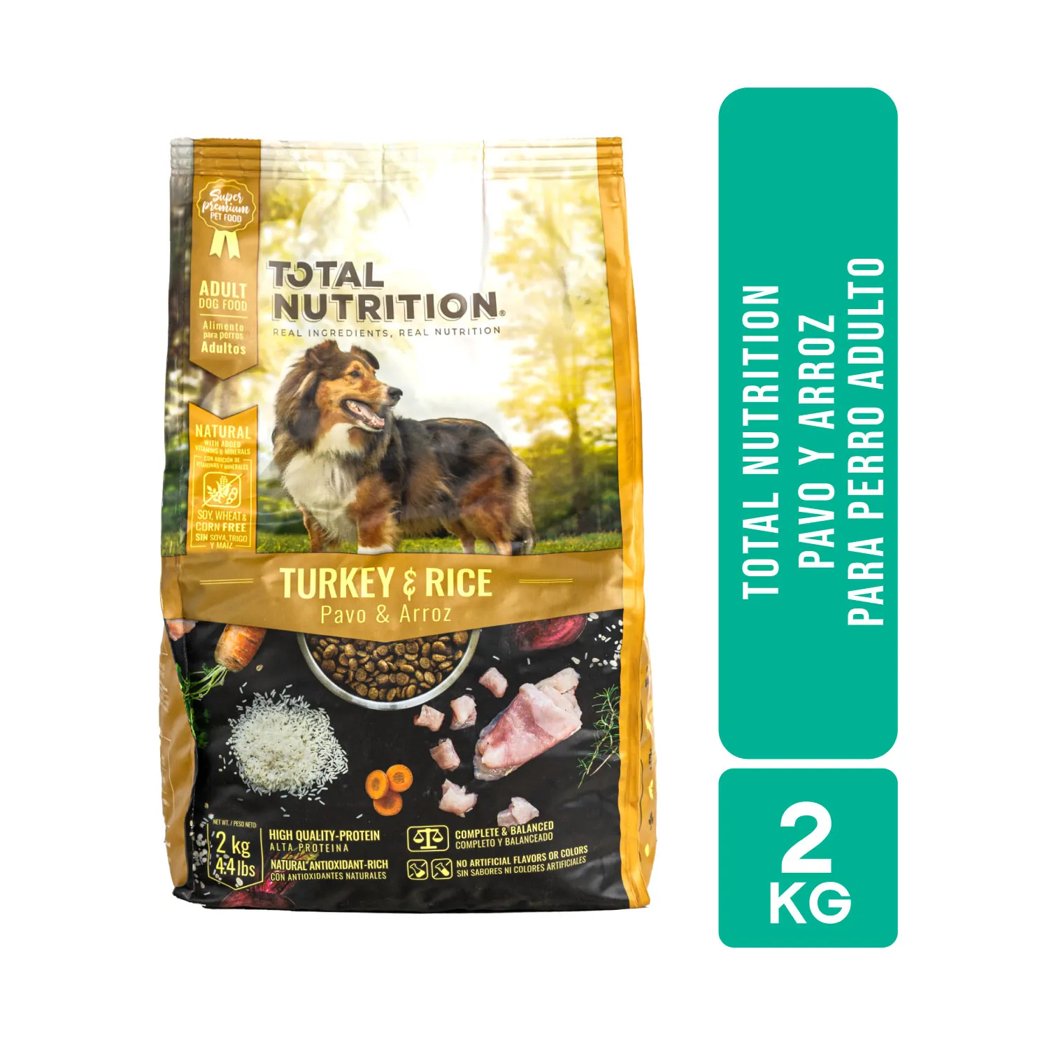 Alimento Perro Adulto Seco Pavo Arroz Libre De Trigo Total Nutrition
