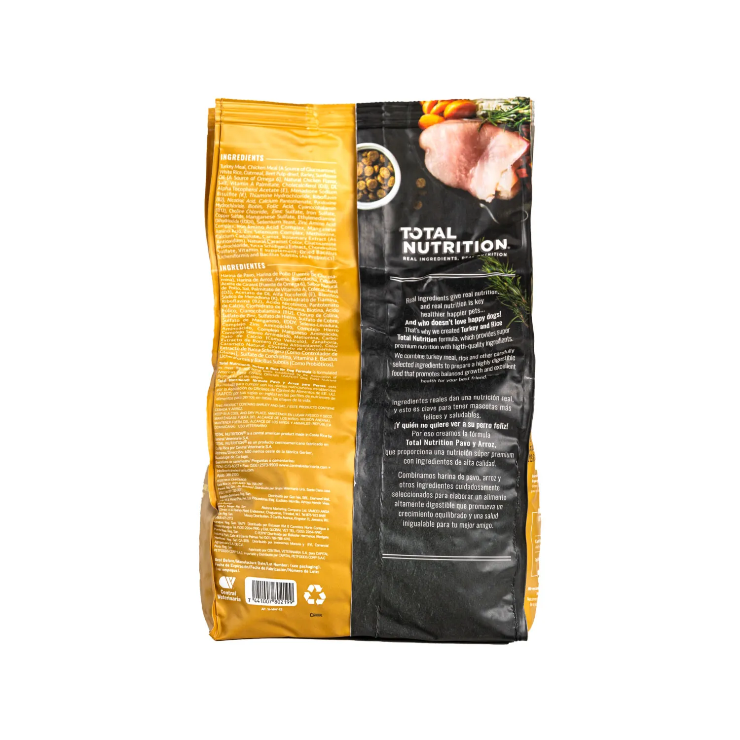 Alimento Perro Adulto Seco Pavo Arroz Libre De Trigo Total Nutrition