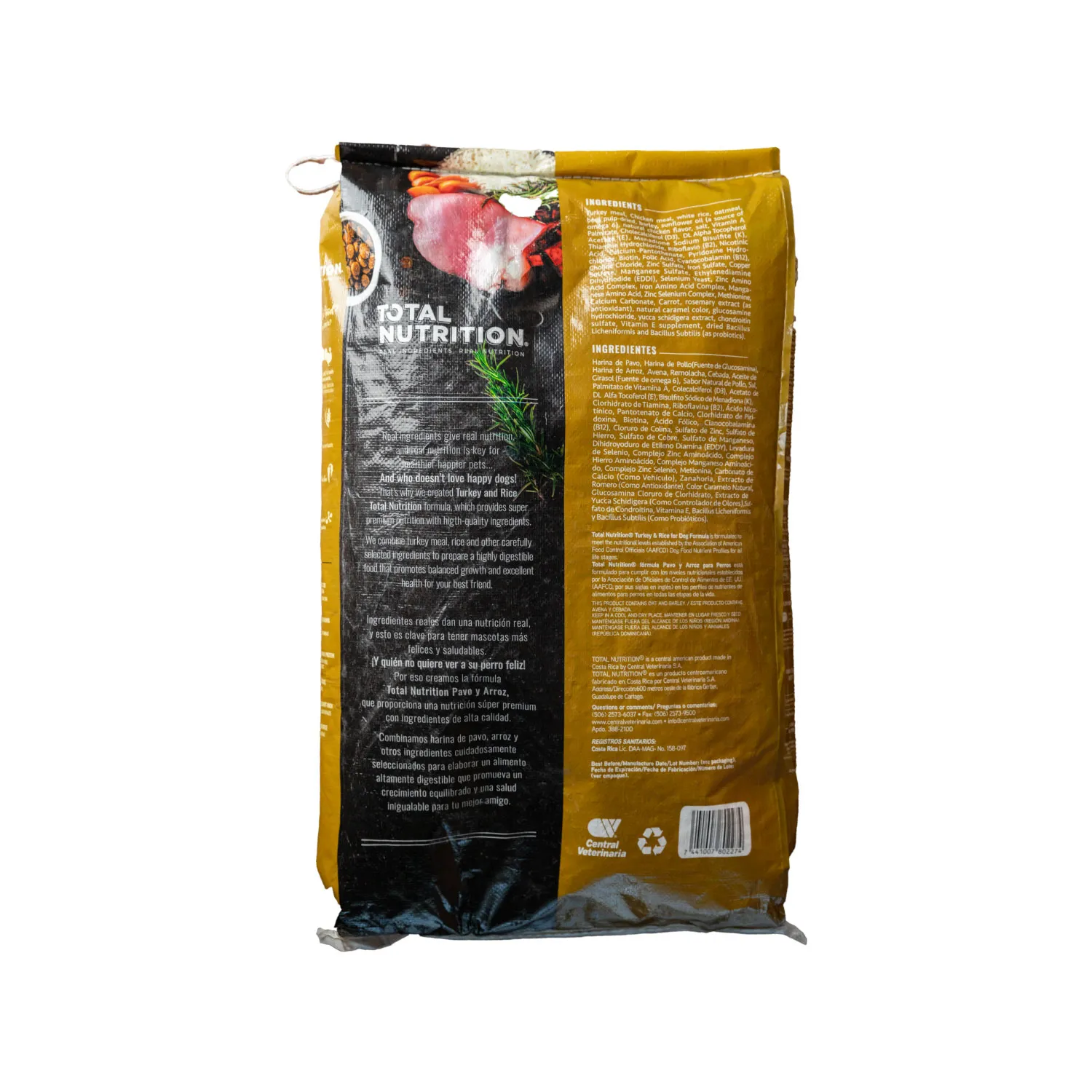 Alimento Perro Adulto Seco Pavo Arroz Libre De Trigo Total Nutrition