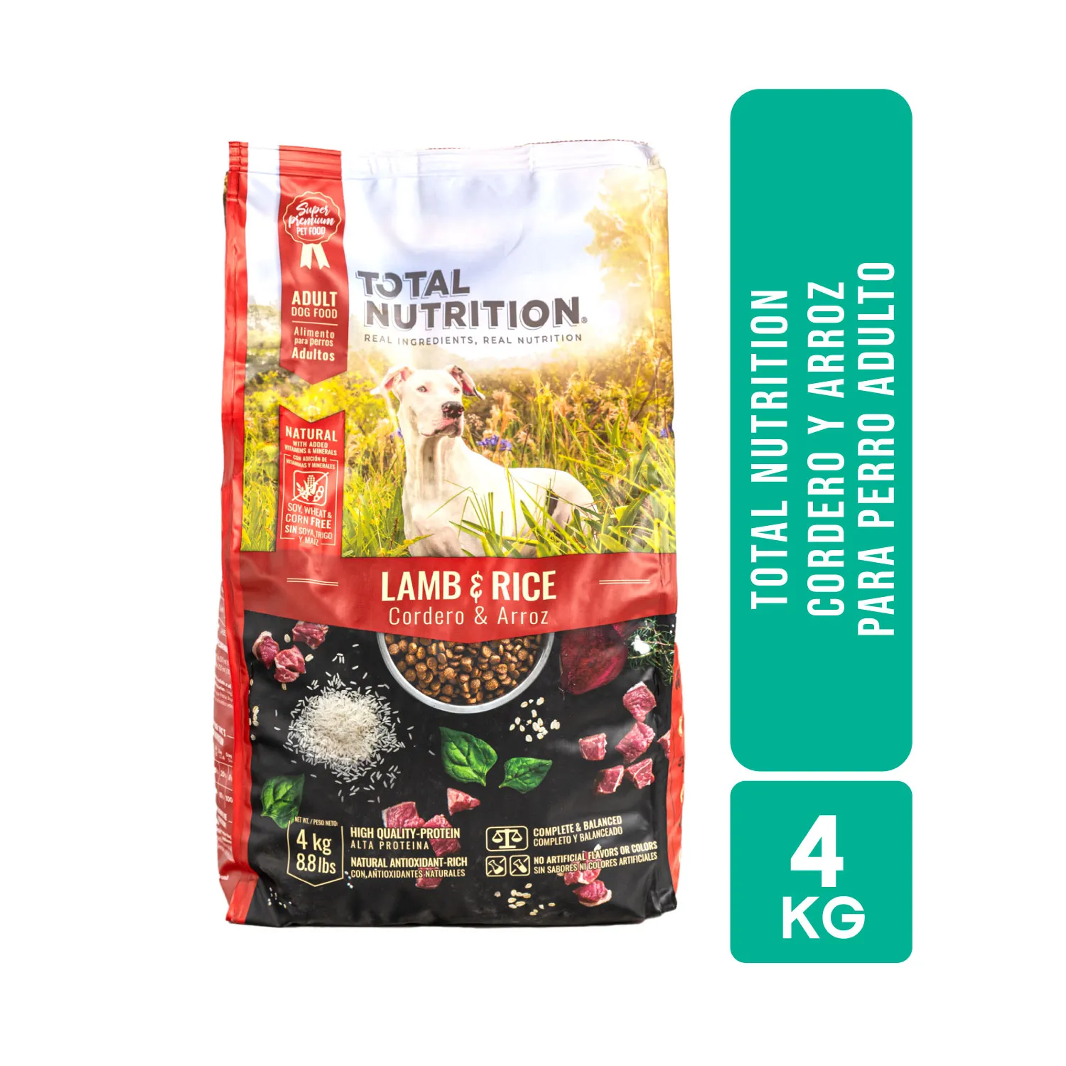 Alimento Perro Adulto Seco Cordero Arroz Libre De Trigo Total Nutrition