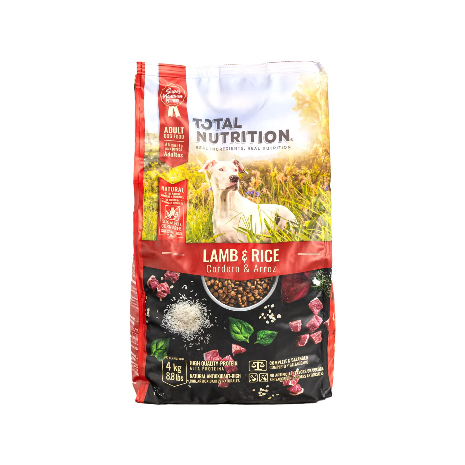 Alimento Perro Adulto Seco Cordero Arroz Libre De Trigo Total Nutrition
