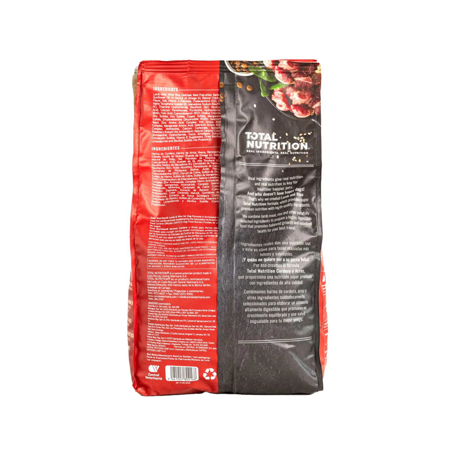 Alimento Perro Adulto Seco Cordero Arroz Libre De Trigo Total Nutrition