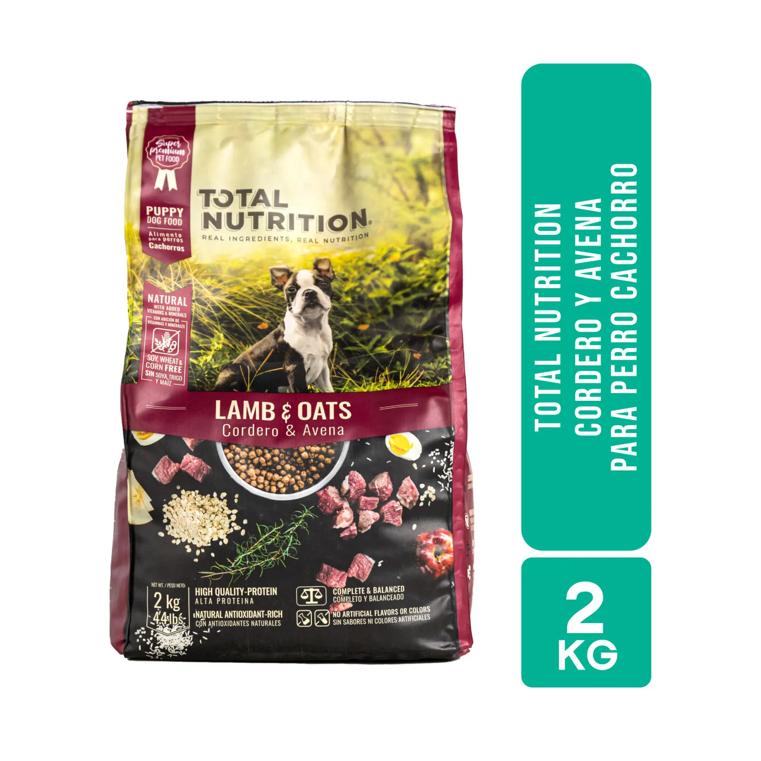 Alimento Perro Cachorro Seco Cordero Avena Libre De Trigo Total Nutrition