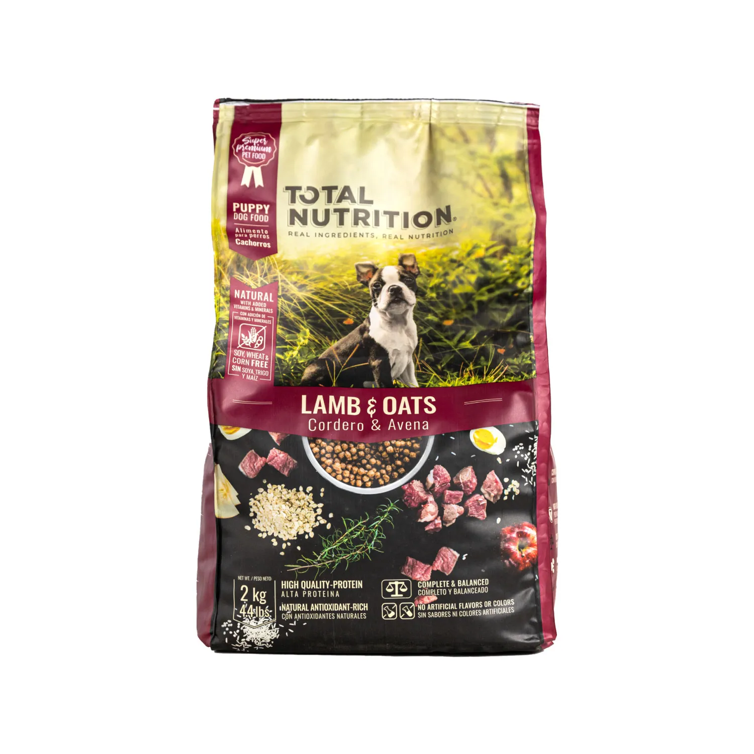 Alimento Perro Cachorro Seco Cordero Avena Libre De Trigo Total Nutrition
