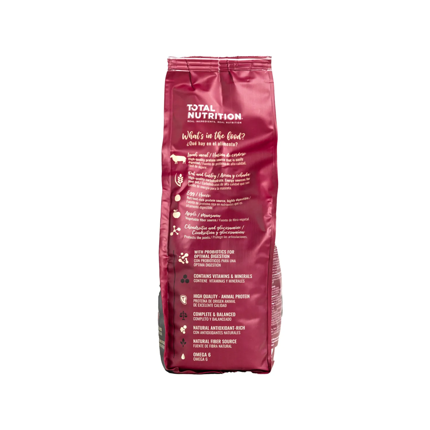 Alimento Perro Cachorro Seco Cordero Avena Libre De Trigo Total Nutrition