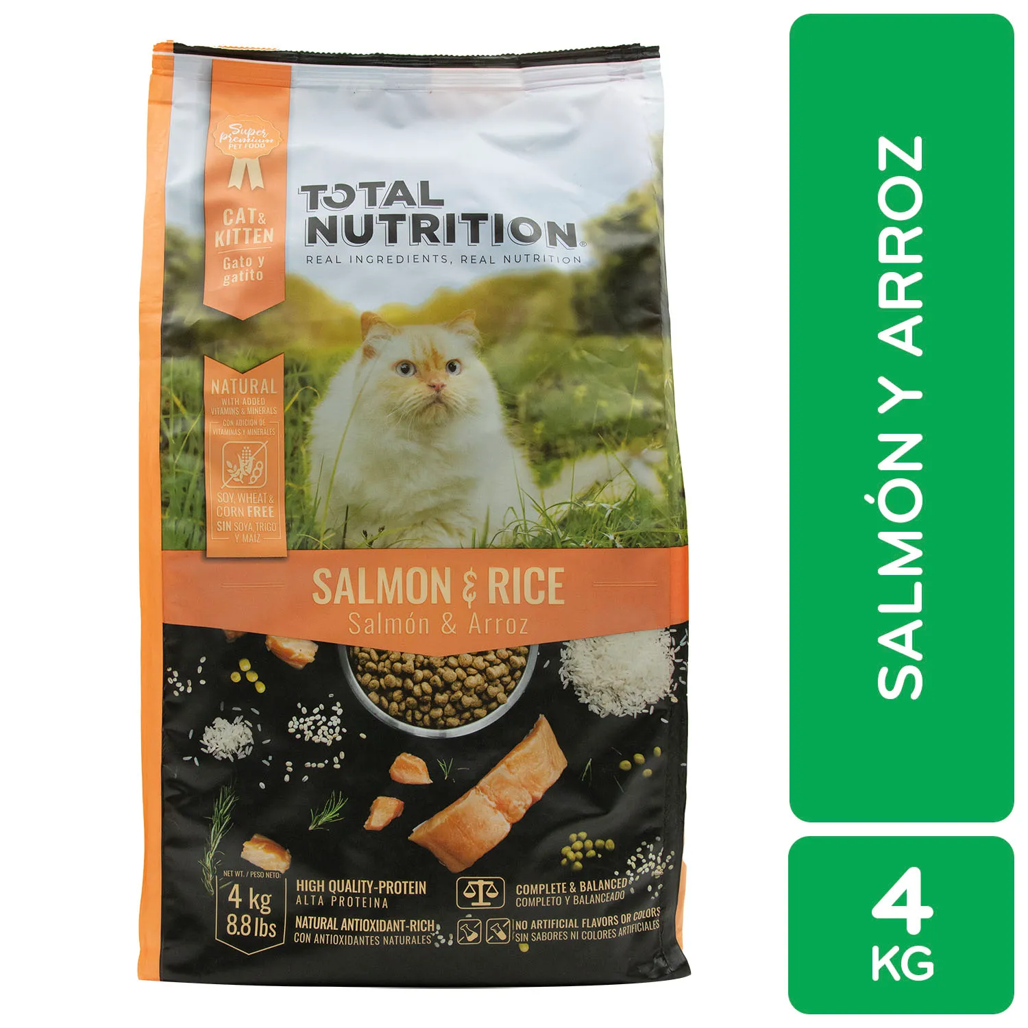 Alimento Gato Seco Adulto Salmon Y Arroz Total Nutrition