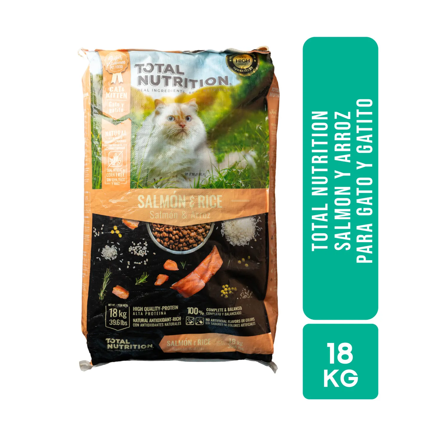 Alimento Gato Seco Adulto Salmon Y Arroz Total Nutrition