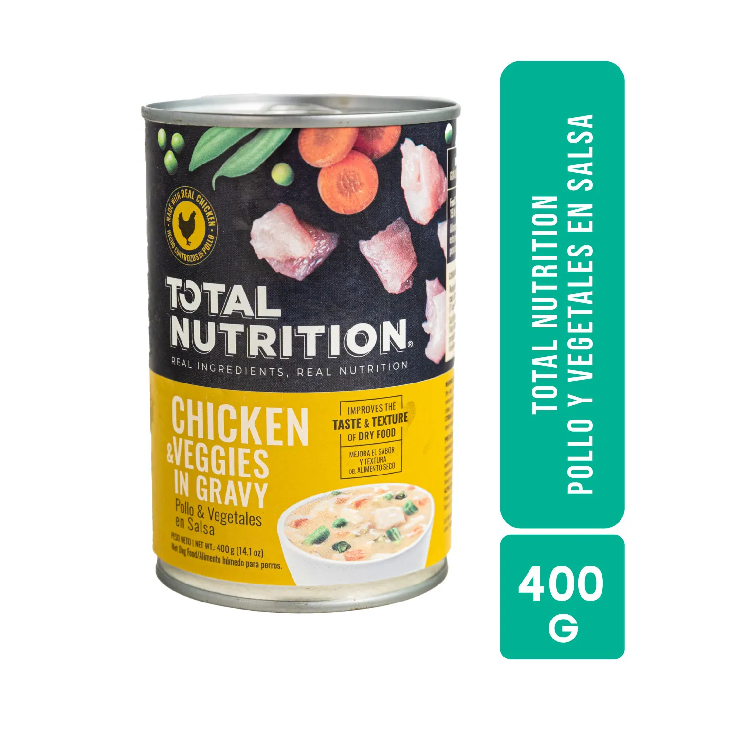 Alimento Perro Humedo Adulto Pollo Y Vegetales En Salsa Total Nutrition