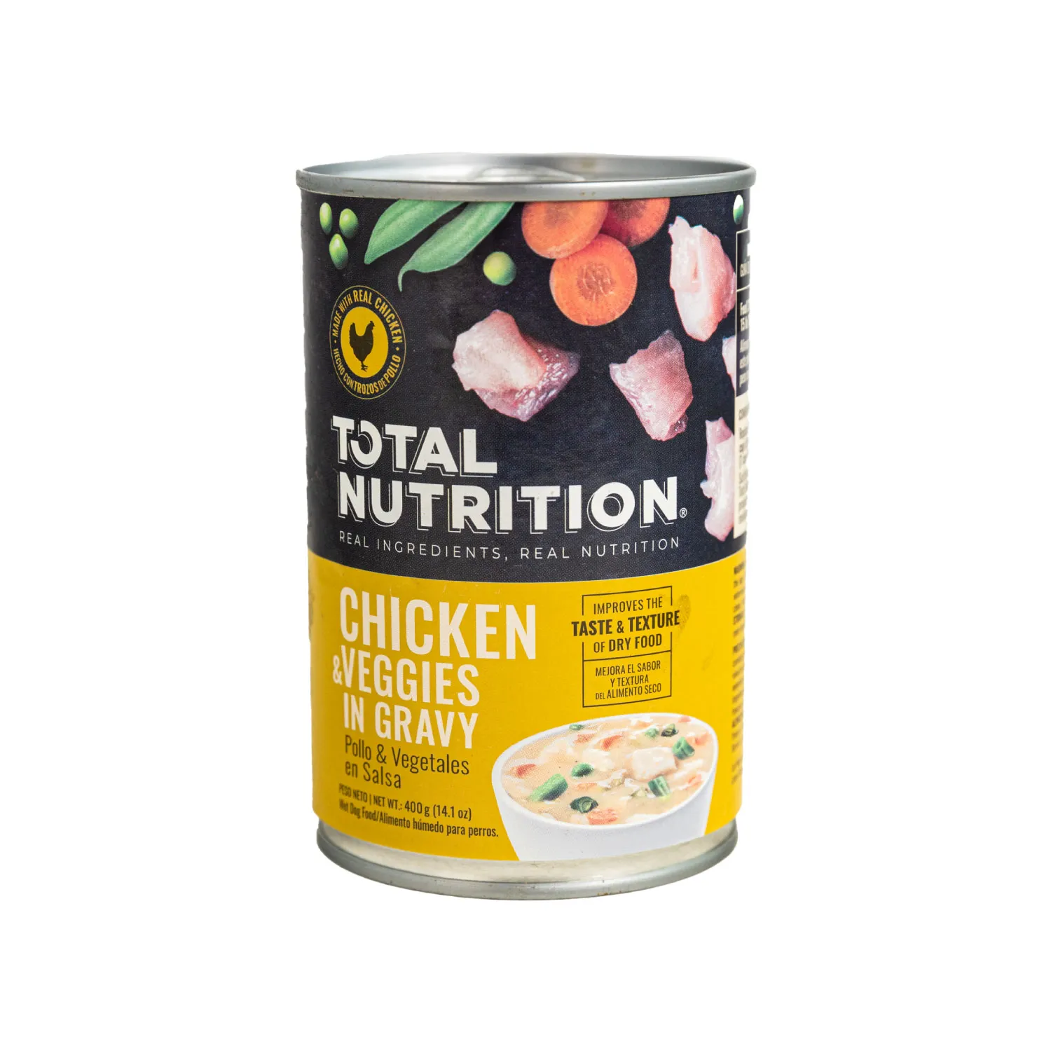 Alimento Perro Humedo Adulto Pollo Y Vegetales En Salsa Total Nutrition