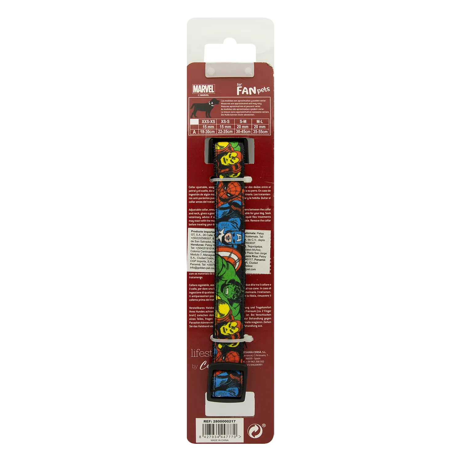Collar S-m Para Perro Marvel