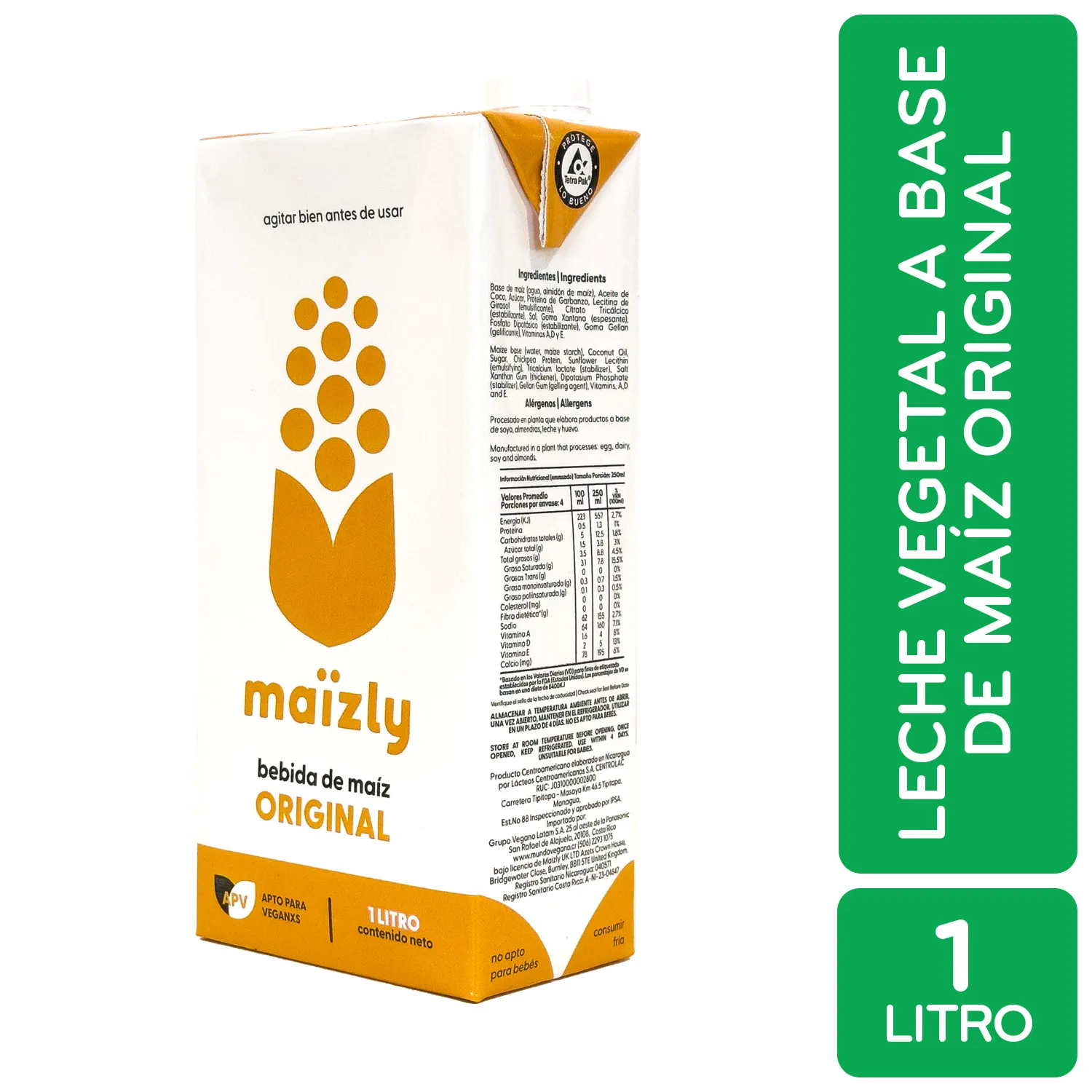 Bebida Semilla Maiz Original Maizly Tetra Brick 1000 Ml