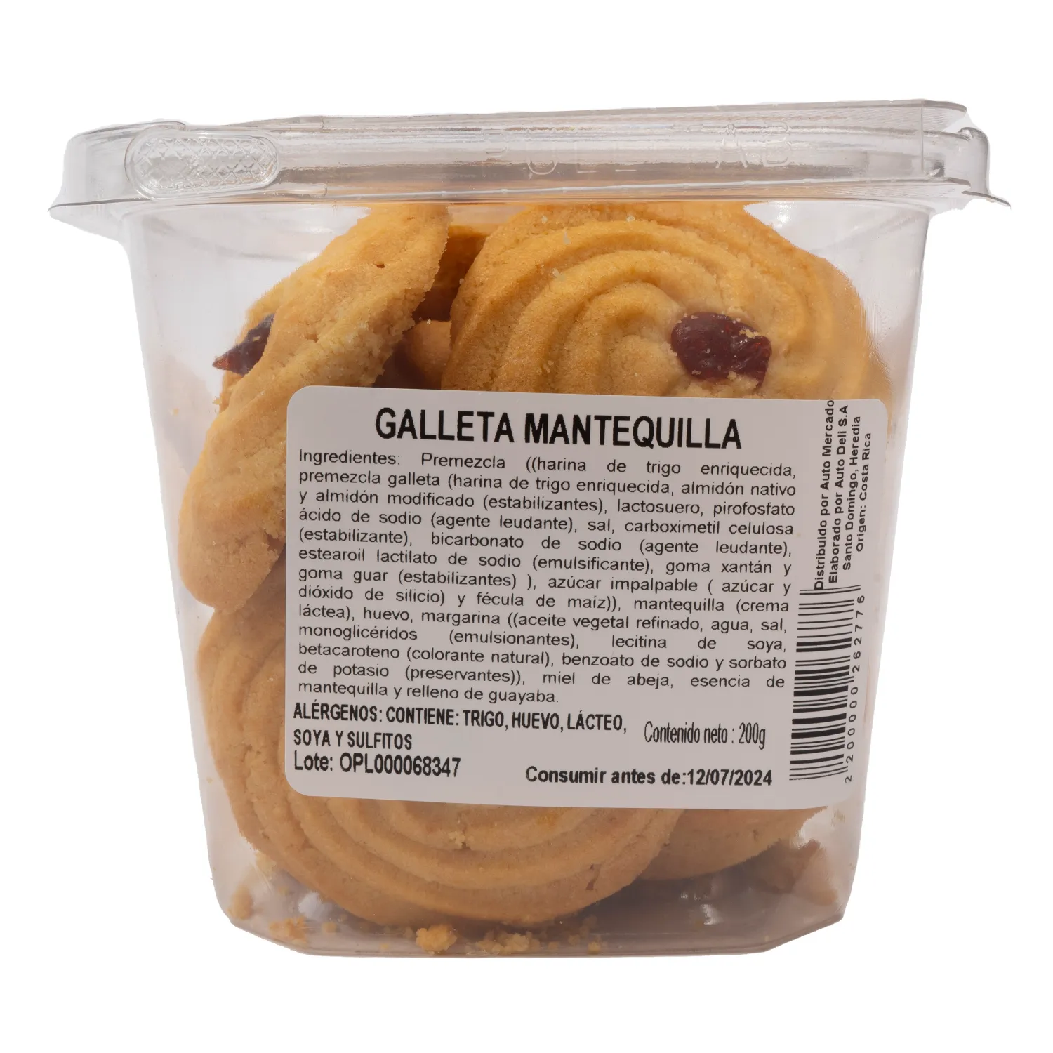 Galleta Mantequilla Auto Mercado Envase 200 G