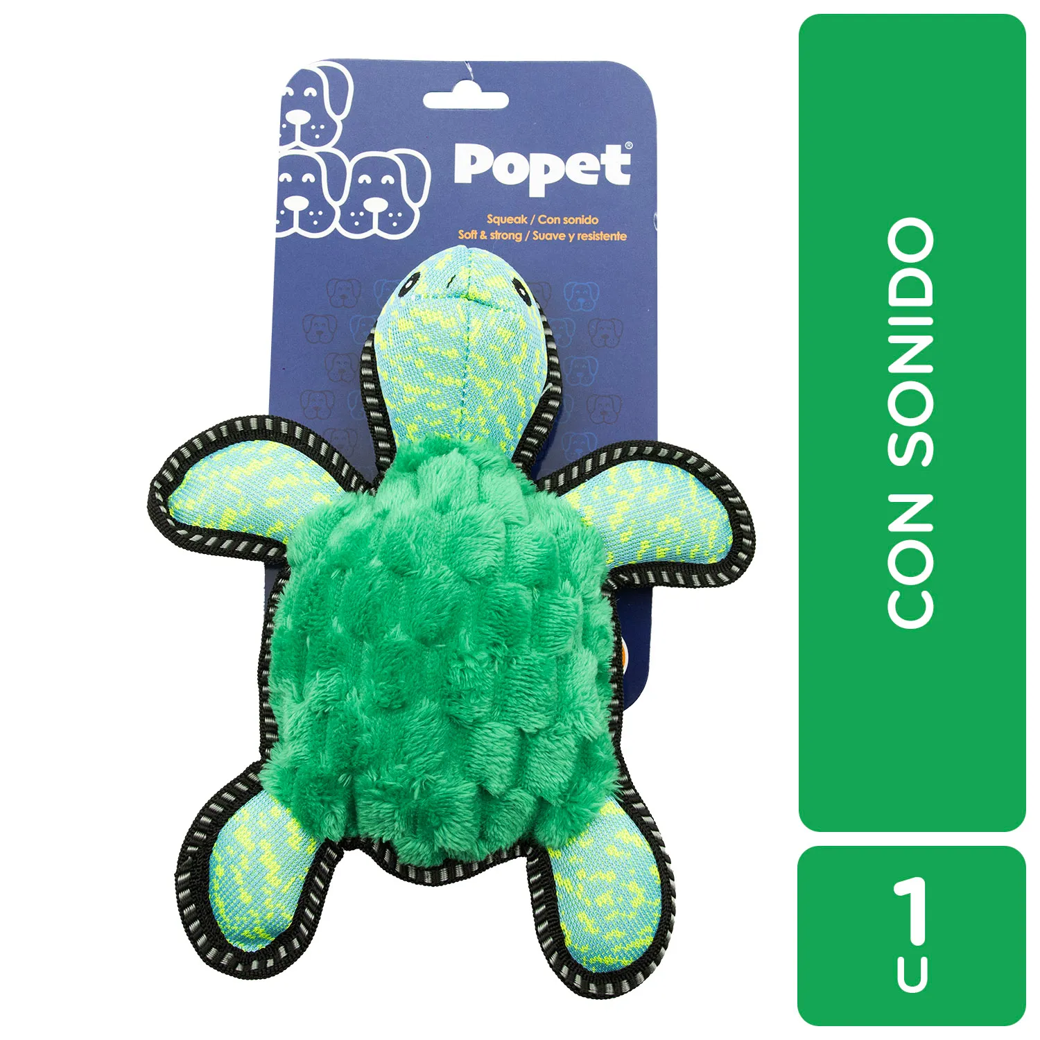 Juguete Para Perro Peluche Tortuga Popet